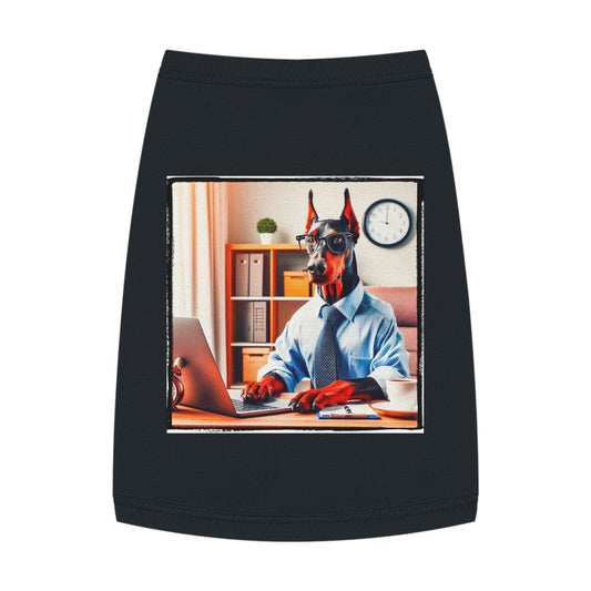 Pet Tank Top Doberman working man t shirt Pets Printify M Black