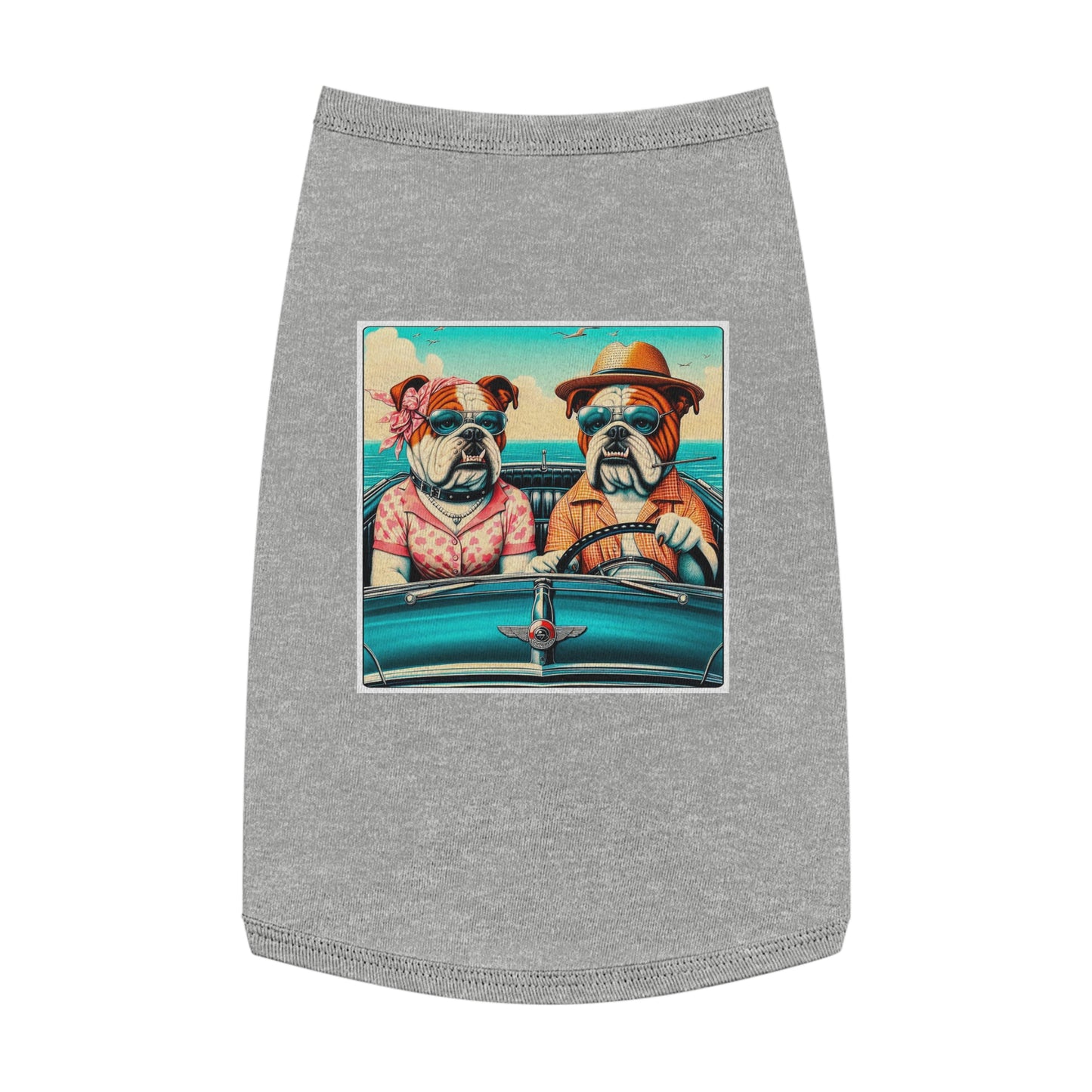 Wacky Pet Tank Top Bulldog vacationing couple t shirt Pets Printify L Heather