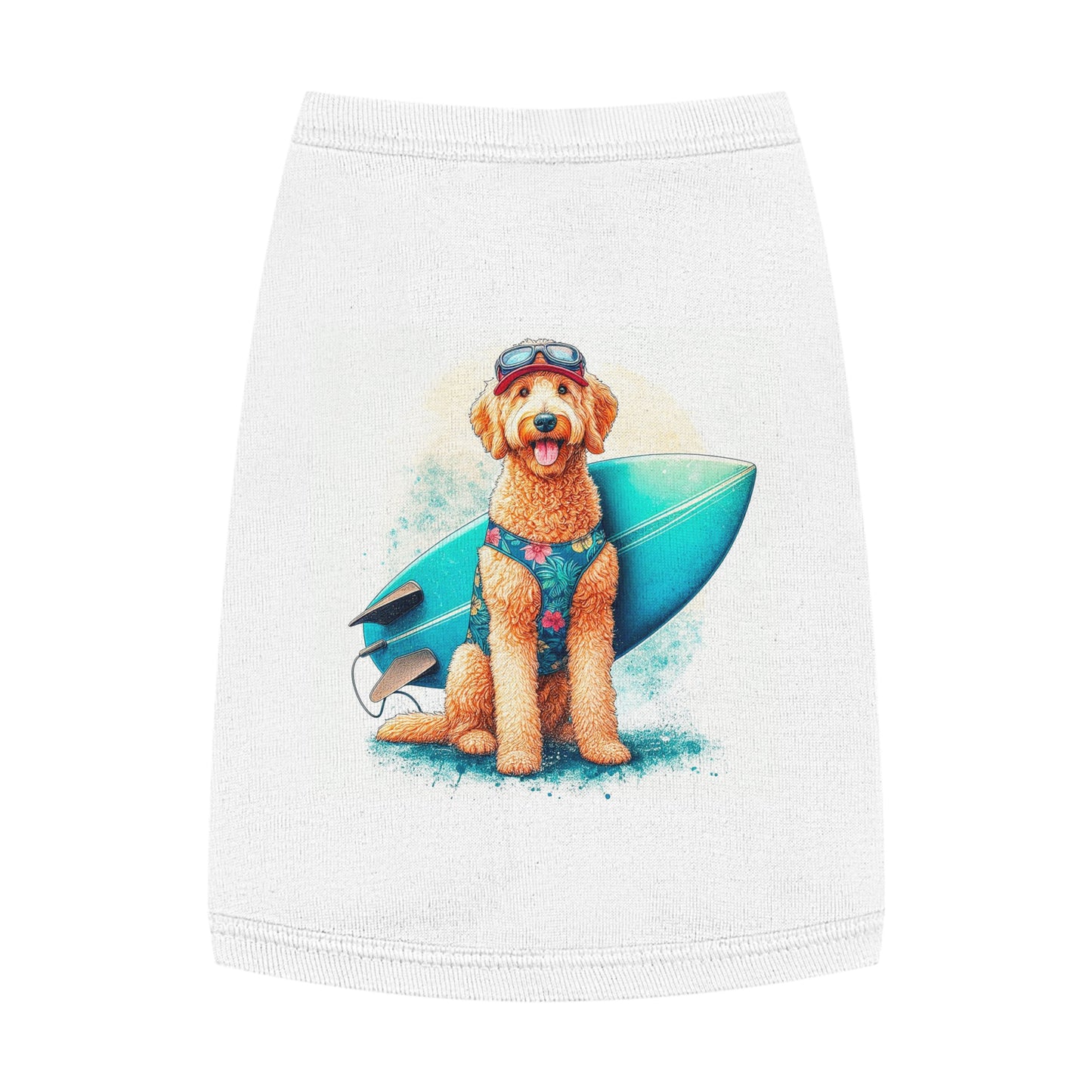 Pet Tank Golden Doodle beach fun t shirt Pets Printify M White