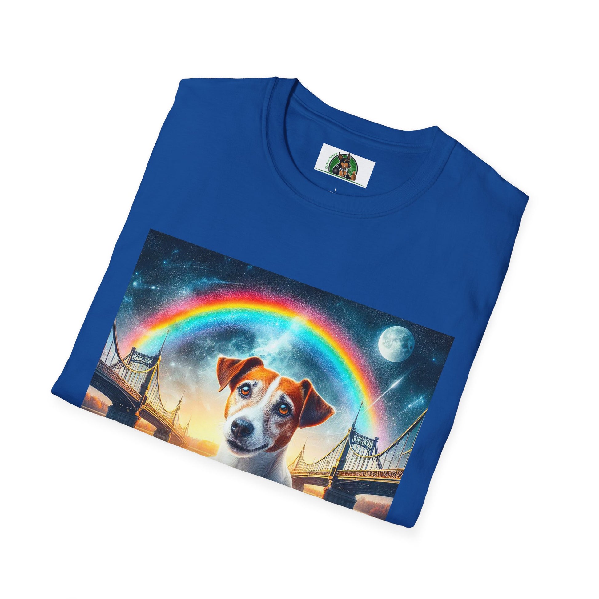Jack Russell Moonlit Rainbow Bridge T-Shirt Printify