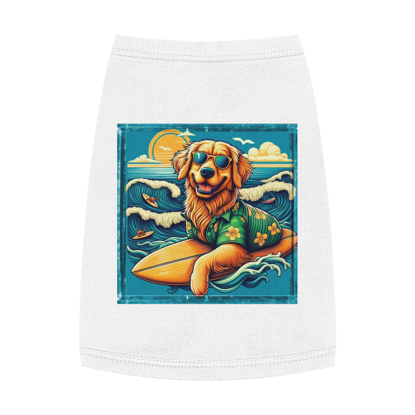 Golden Retriever pet tank top Pets Printify M White 