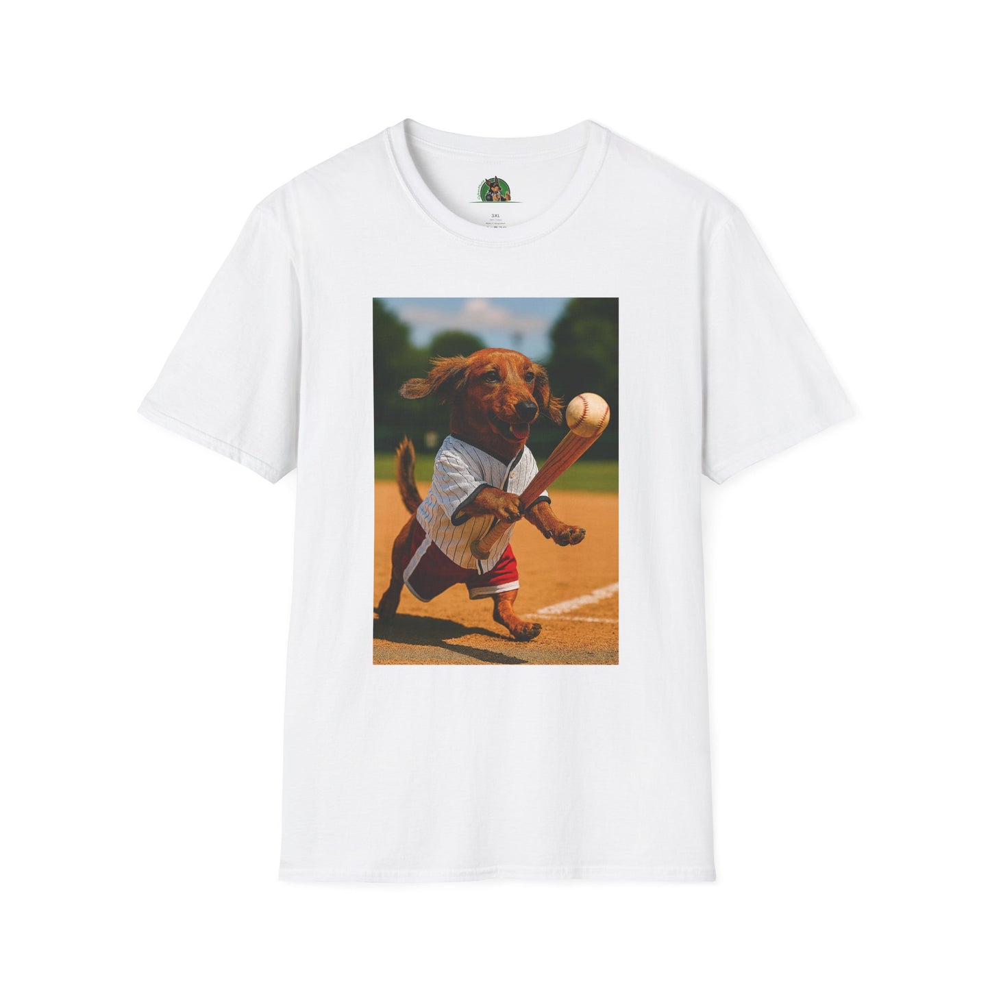 Sports Dachshund Baseball T-Shirt T-Shirt Printify White XS