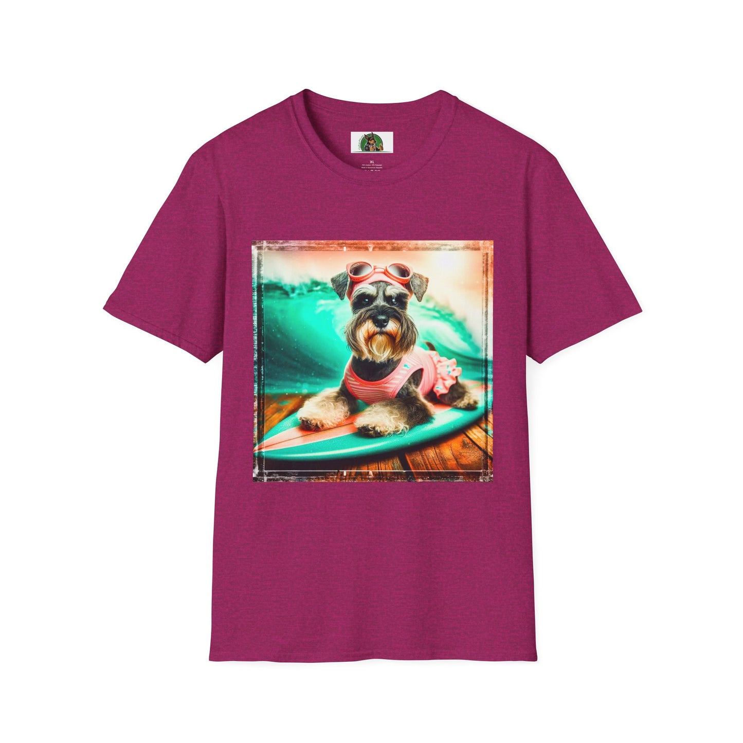 Schnauzer T-Shirt with Miniature Schnauzer Design T-Shirt Printify S Antique Heliconia 