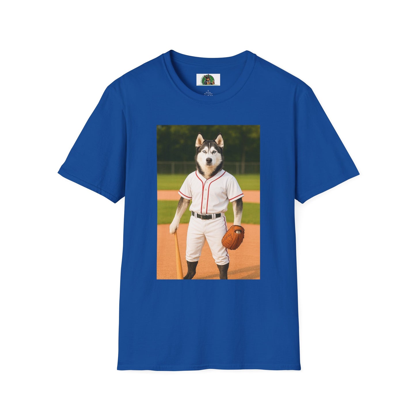 Husky Baseball T-Shirt — Sports Dog Tee T-Shirt Printify Royal S