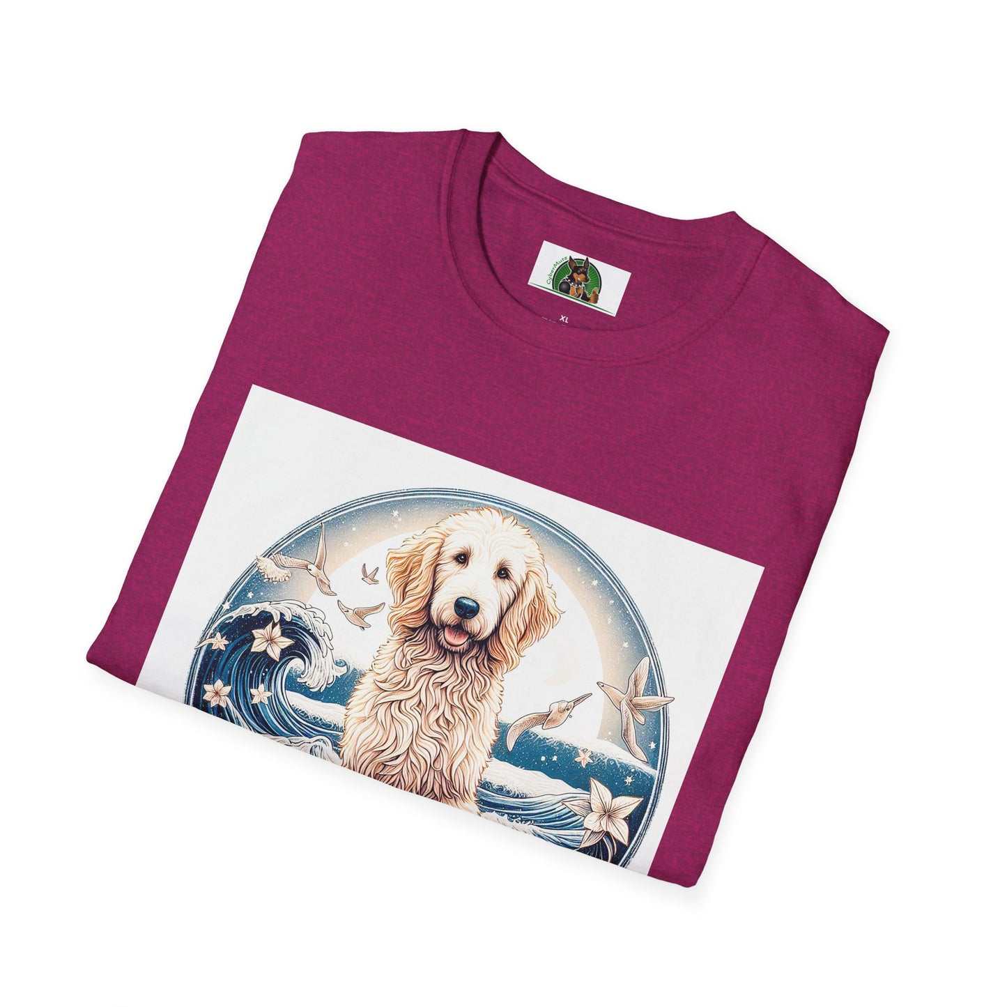 Golden Doodle flowery waves t shirt
