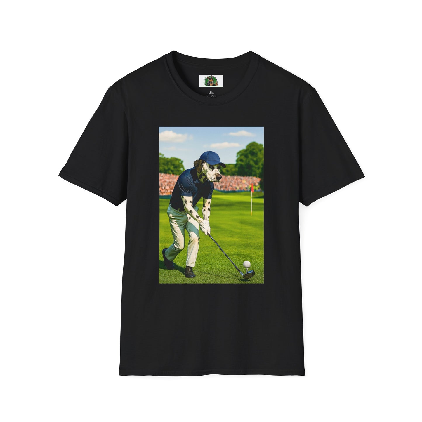 Golf Dalmatian Sports T-Shirt T-Shirt Printify Black XS