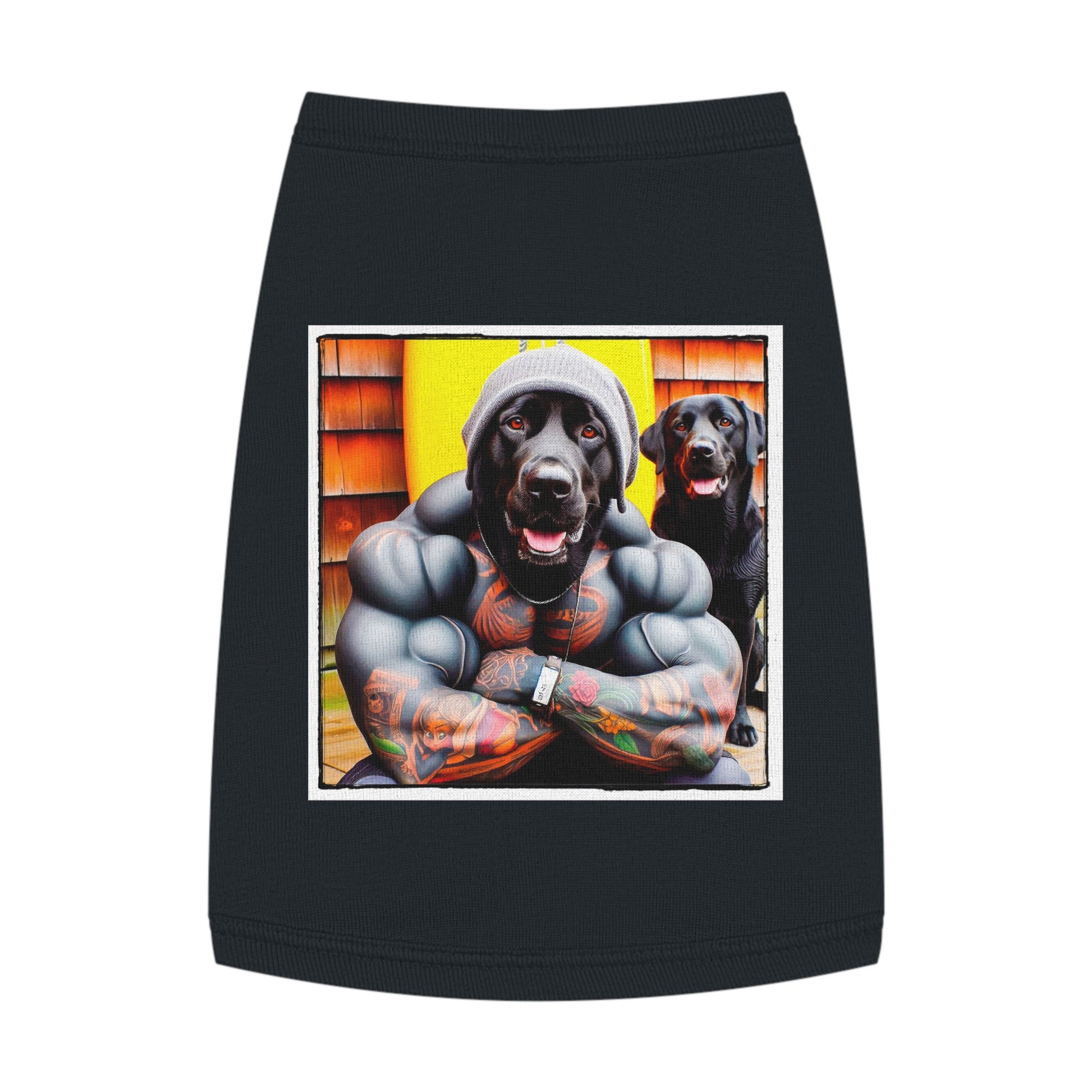 Labrador Retriever muscles shirt Pets Printify M Black