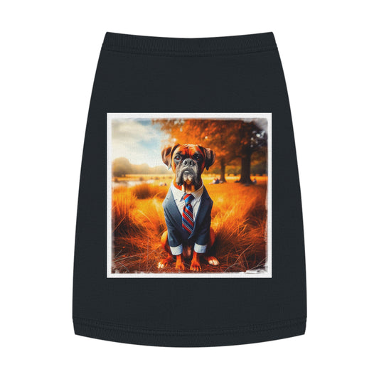 Pet Tank Top Boxer Wearing Suit Pets Printify M Black 