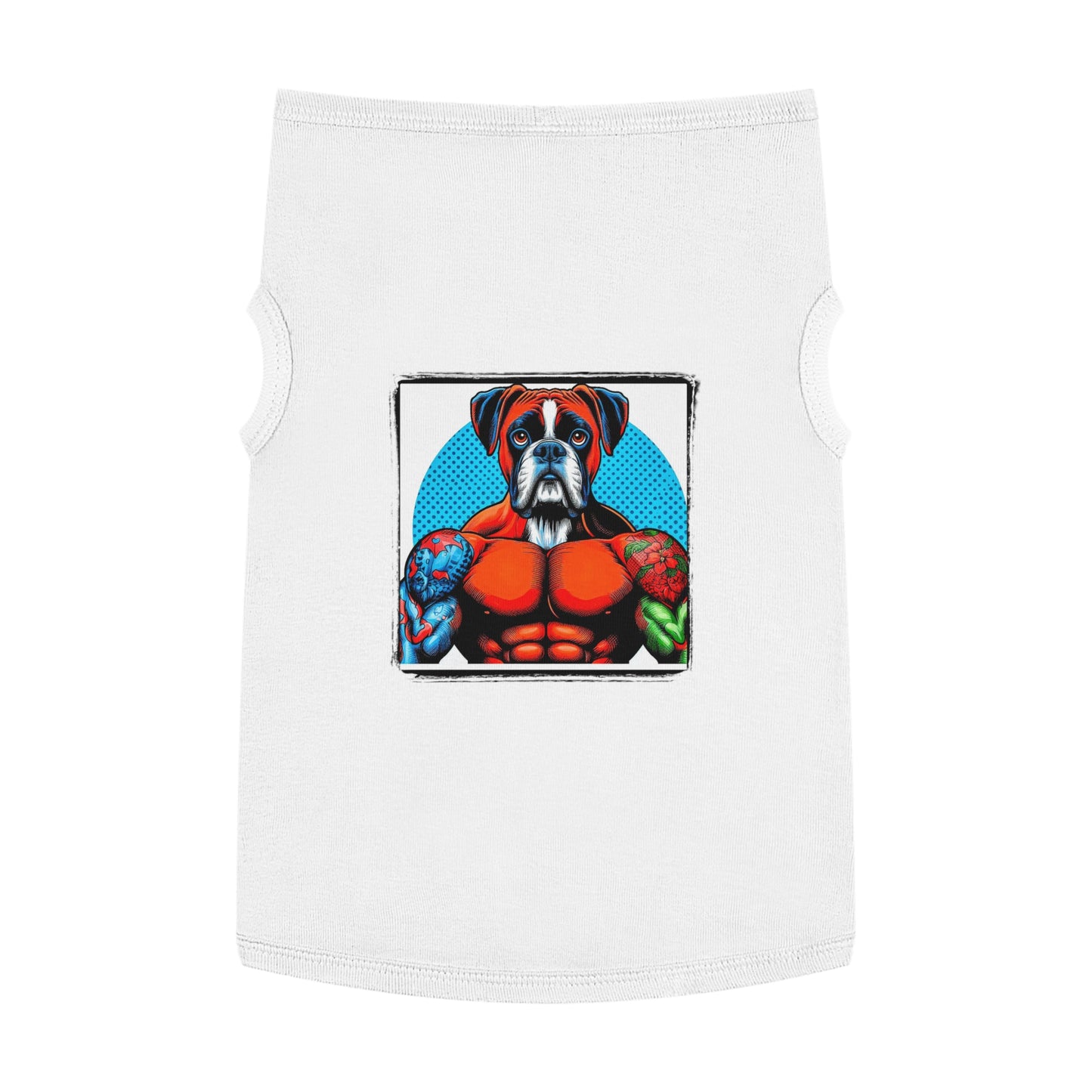 Pet Tank Top Boxer Muscle Dog Pop Art Pets Printify XL White 