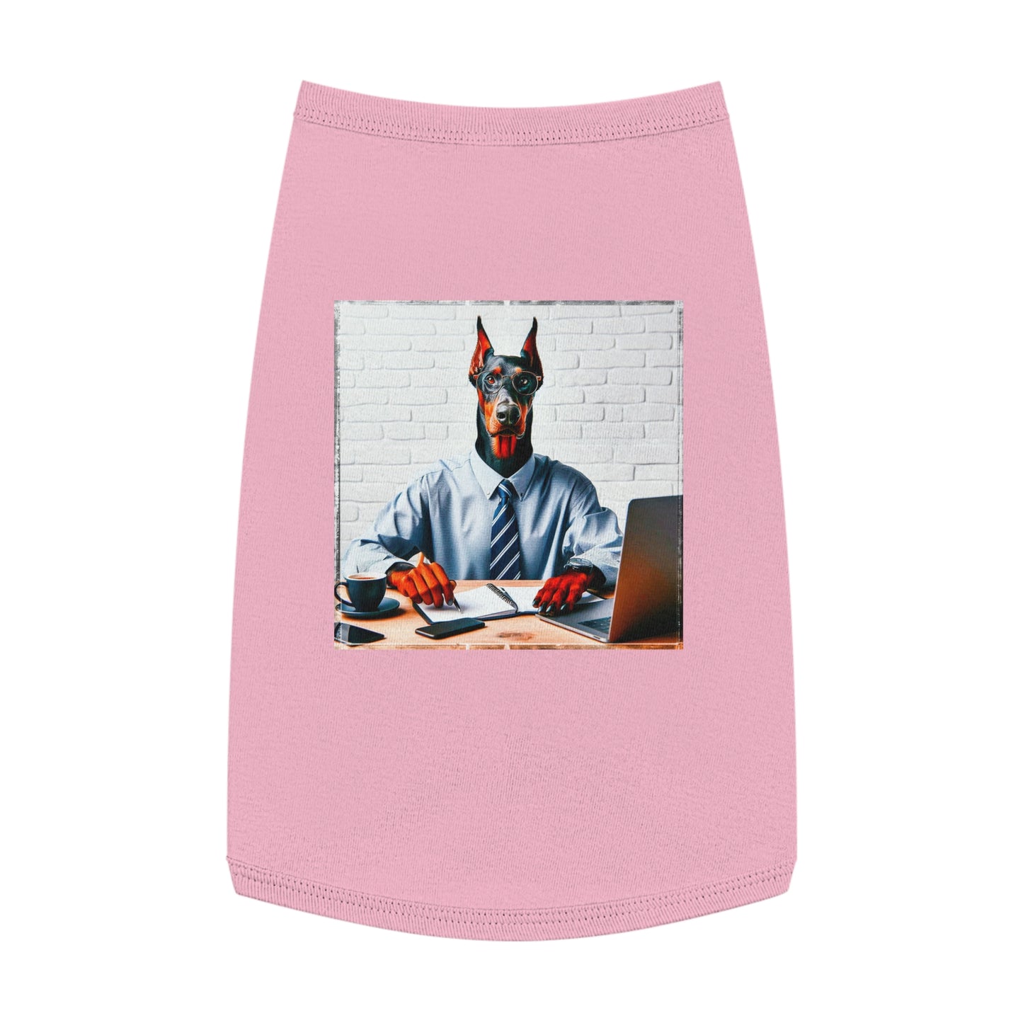 Pet Tank Top Doberman working man t shirt Pets Printify L Pink