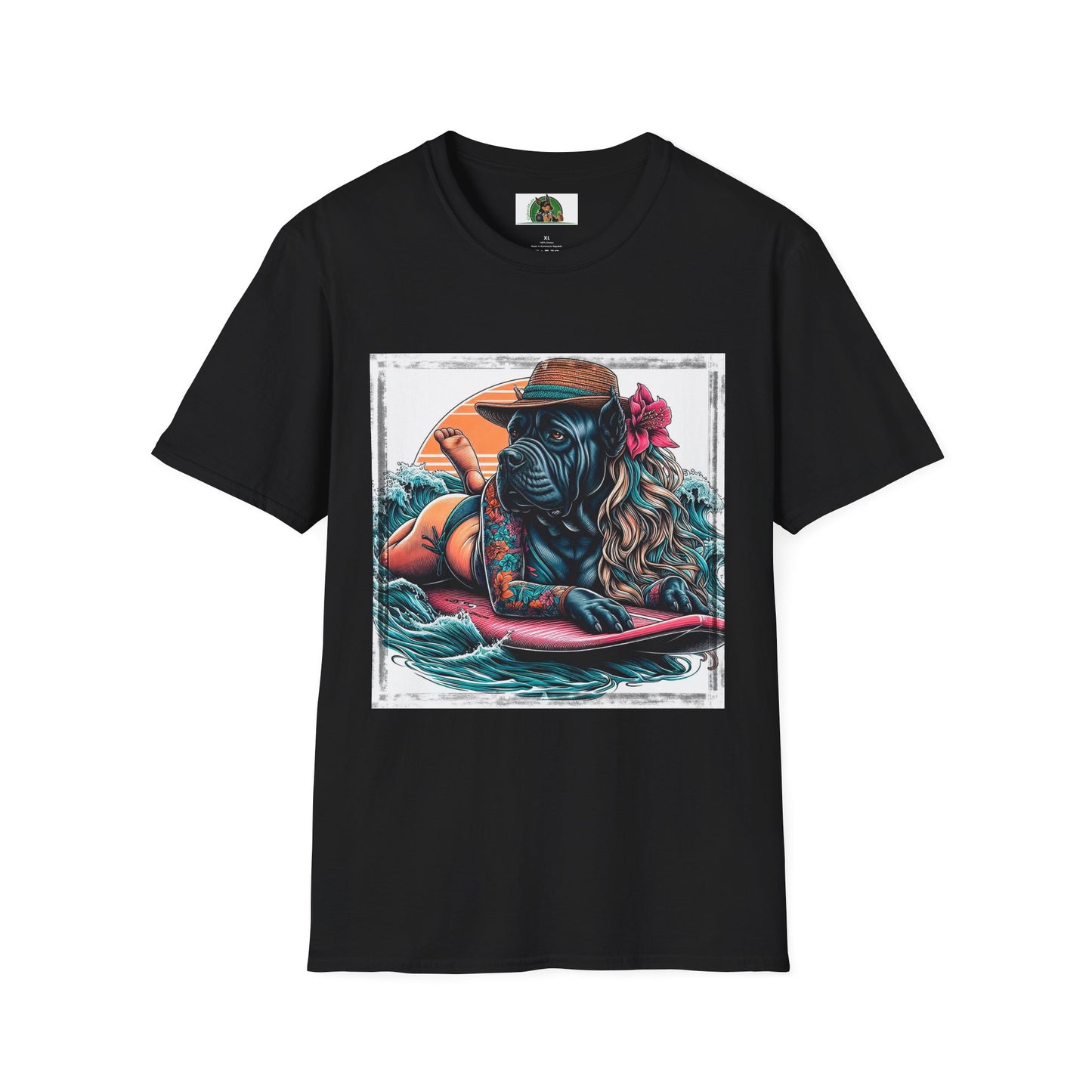 Cane Corso Female Surfer TShirt T-Shirt Printify XS Black