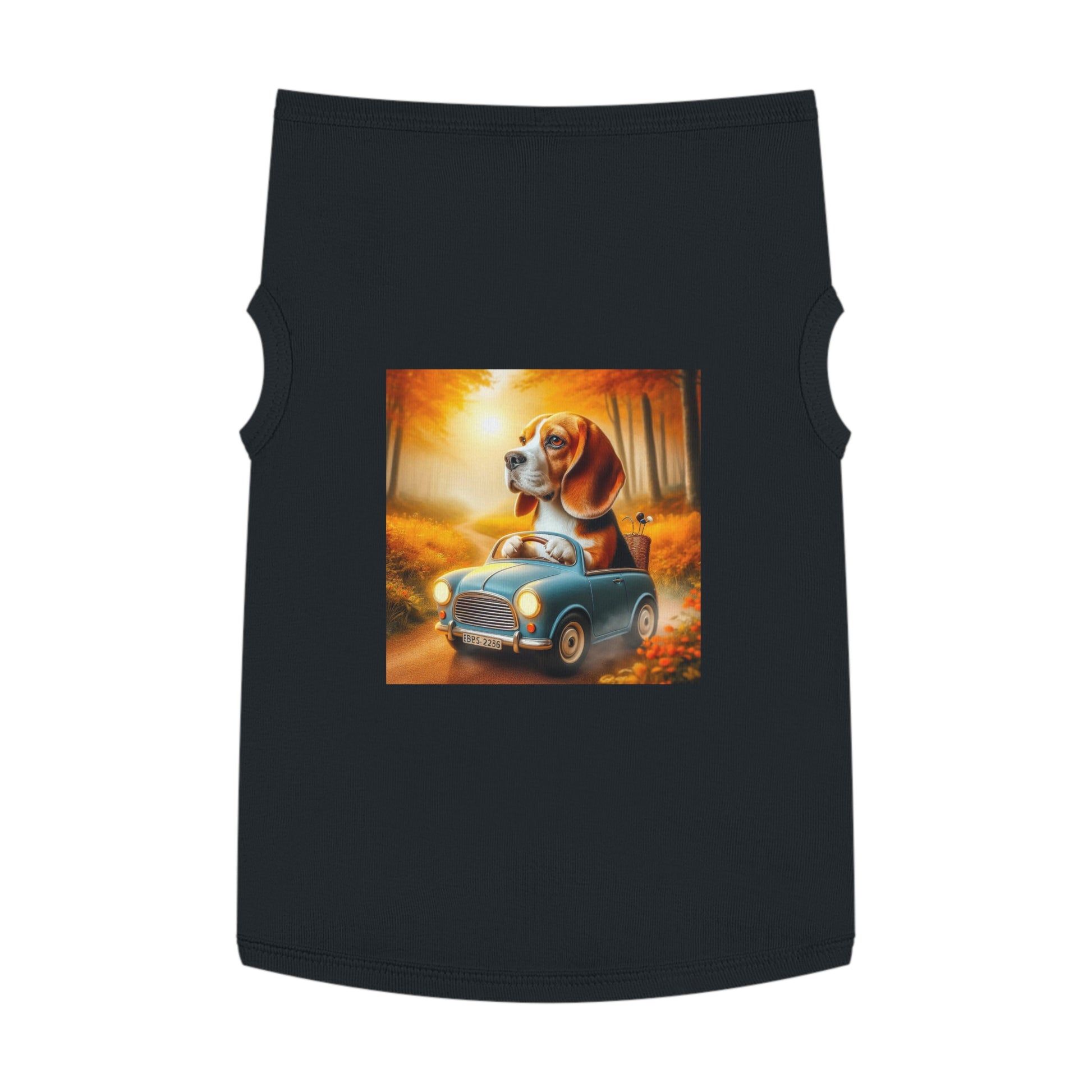 Pet Tank Top Wacky Beagle Dog In Tiny Car Pets Printify   