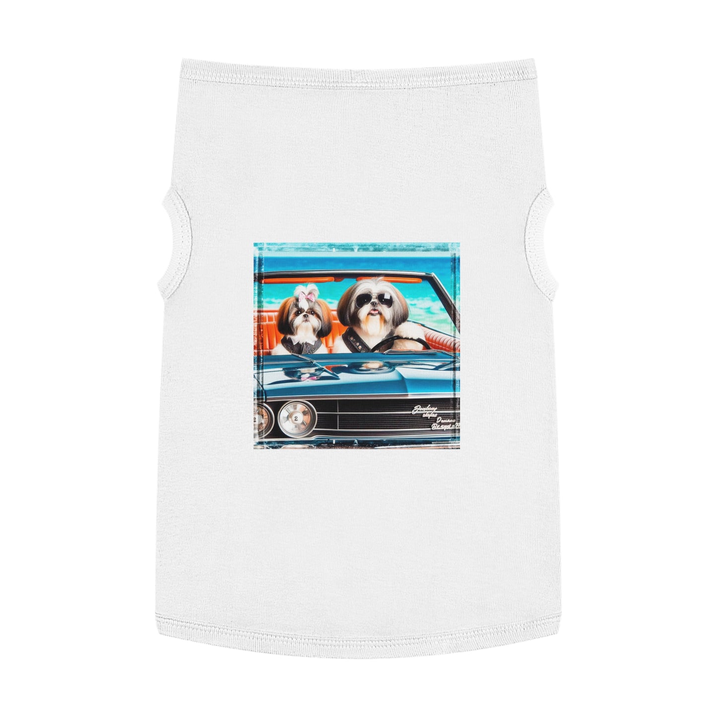 Pet Tank Top Shih Tzu frirbfs Driving Pets Printify XL White