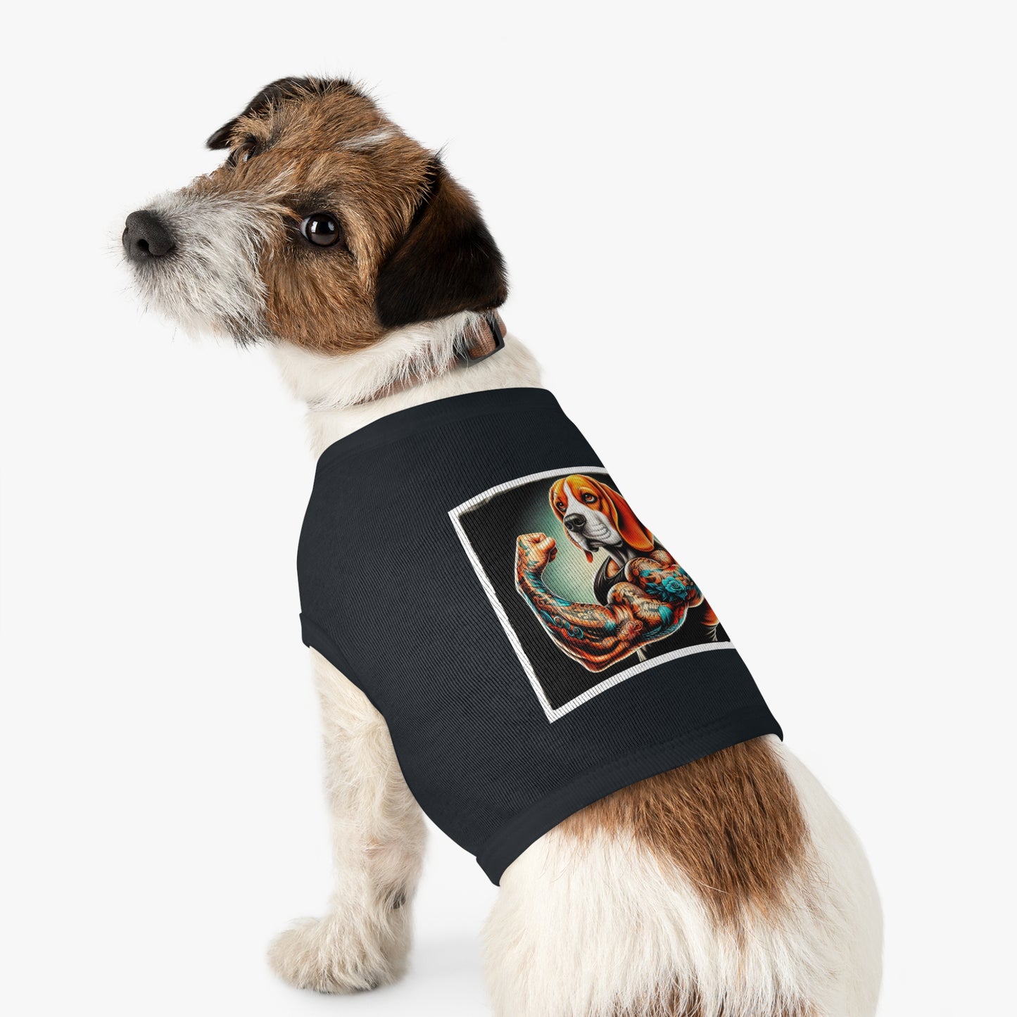 Pet Tank Top Beagle Flexing Pets Printify   