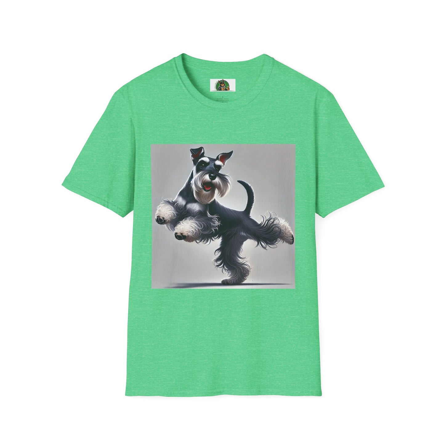 Dancing Miniature Schnauzer T-Shirt T-Shirt Printify S Heather Irish Green