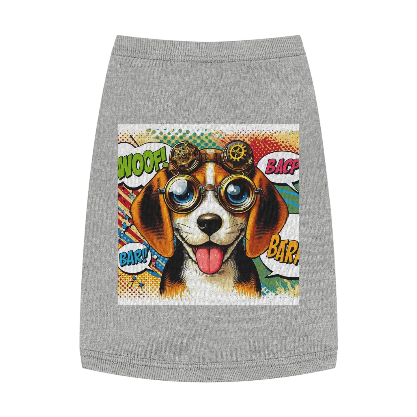 Pet Tank Top Wacky Beagle Steampunk Pop Art Dog Pets Printify M Heather 