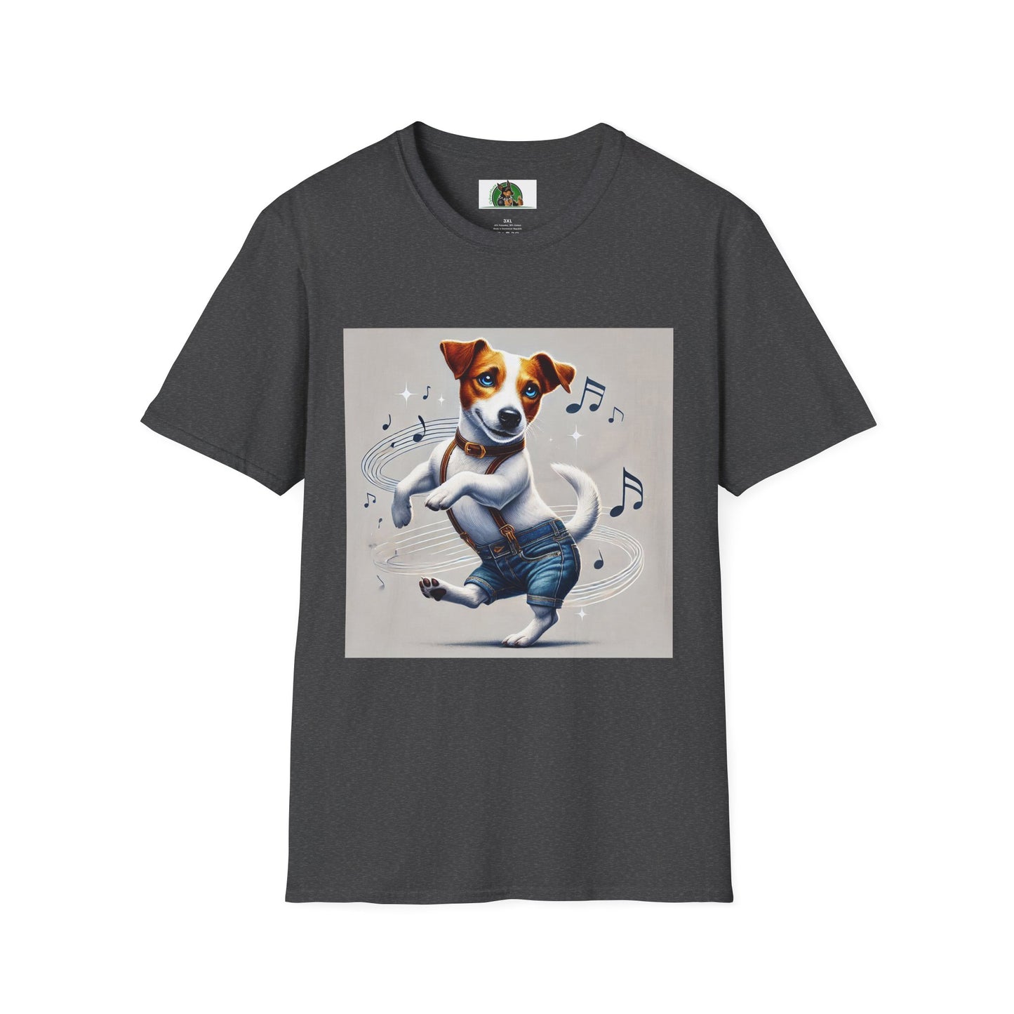 Dancing Jack Russell Tee T-Shirt Printify XS Dark Heather