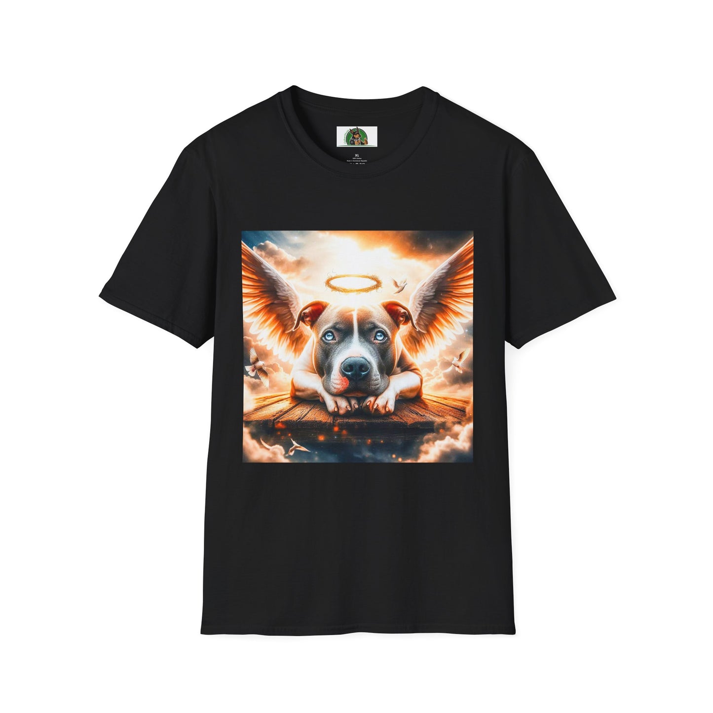 Pit bull heaven and clouds shirt T-Shirt Printify XS Black