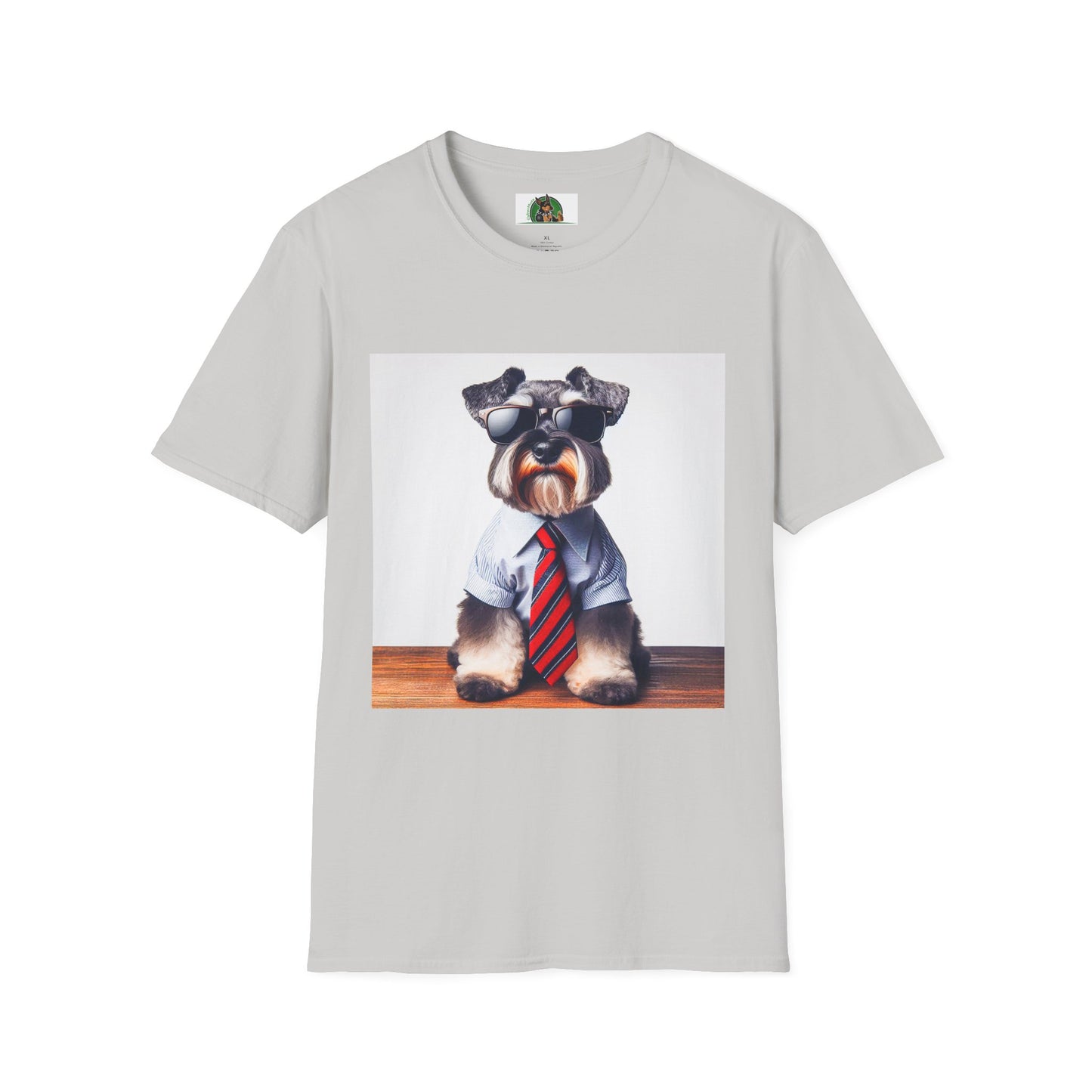 Schnauzer T-Shirt with Miniature Schnauzer Design T-Shirt Printify S Ice Grey 