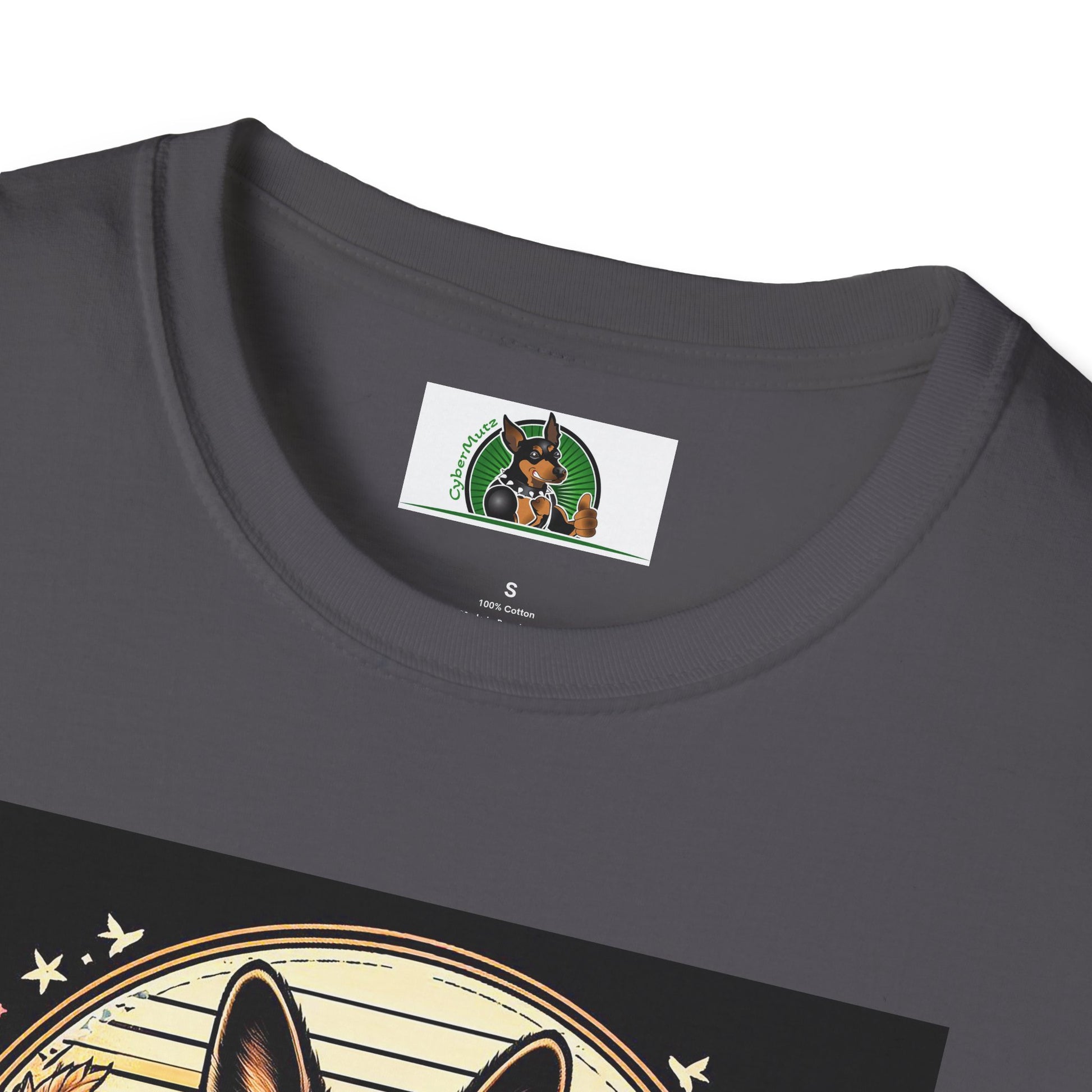 German Shepherd flowers and leaves shirt T-Shirt Printify