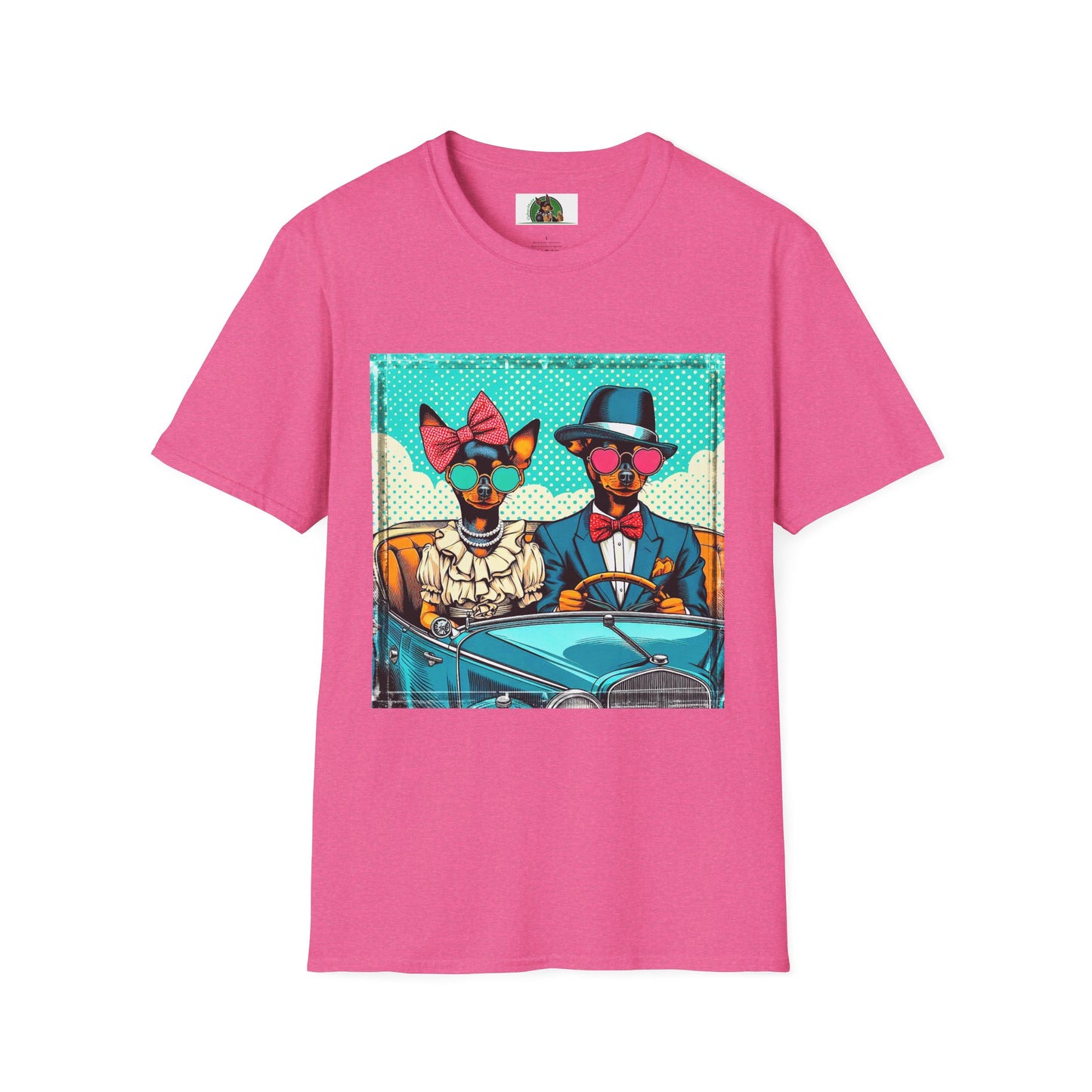 Wacky Min Pin T-Shirt T-Shirt Printify S Heather Heliconia 