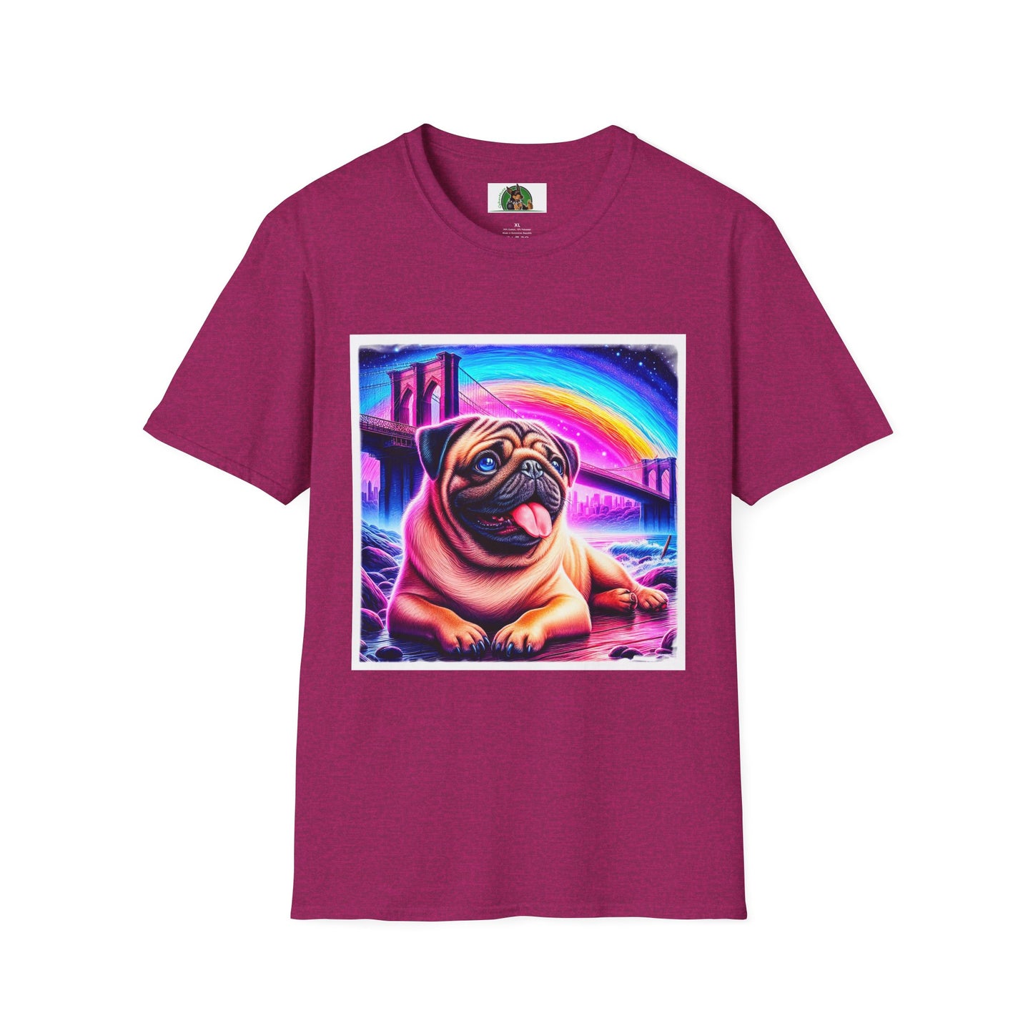 Pugs T-Shirt Printify S Antique Heliconia 