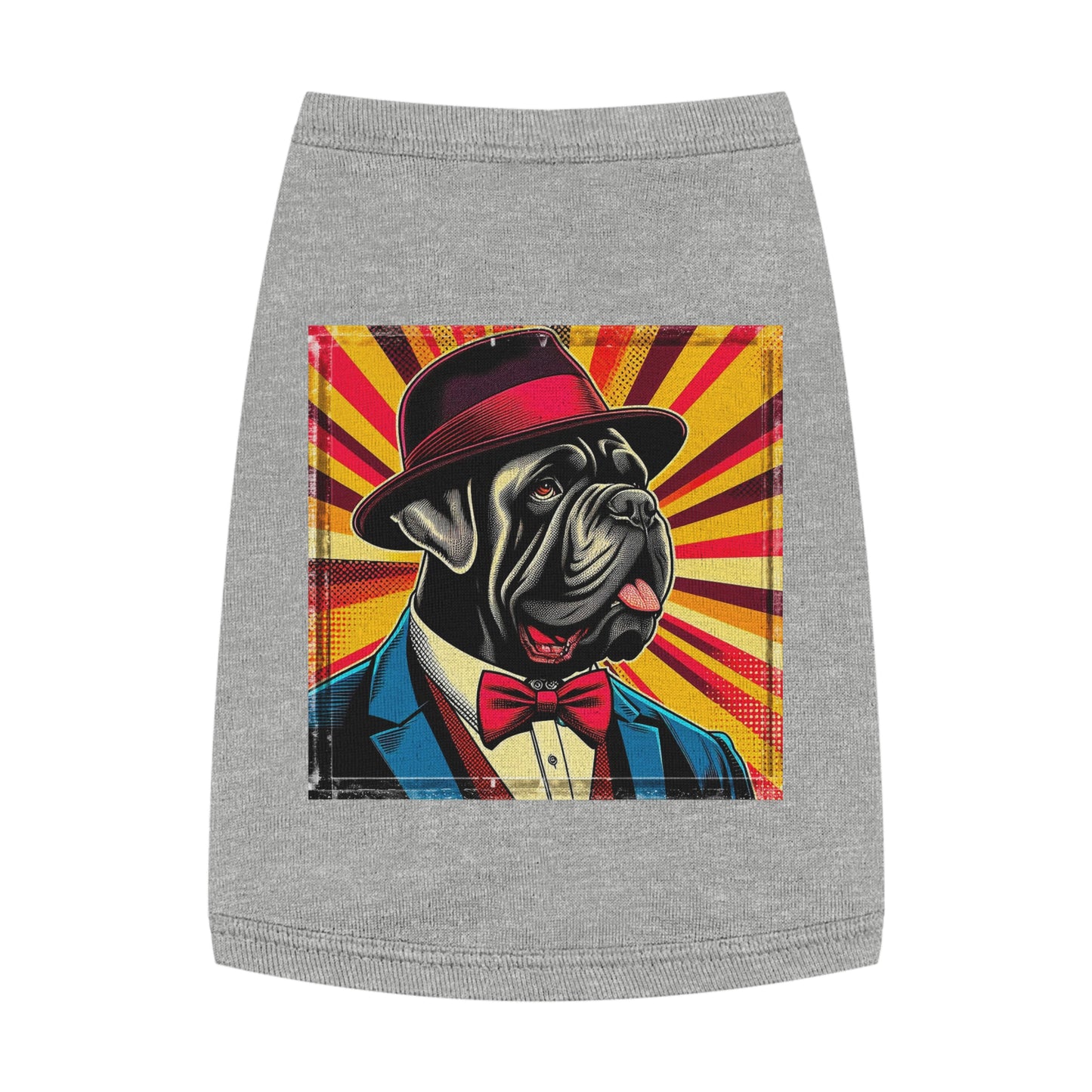 Pet Tank Top Cane Corso Dog In Suit And Hat Pets Printify M Heather 