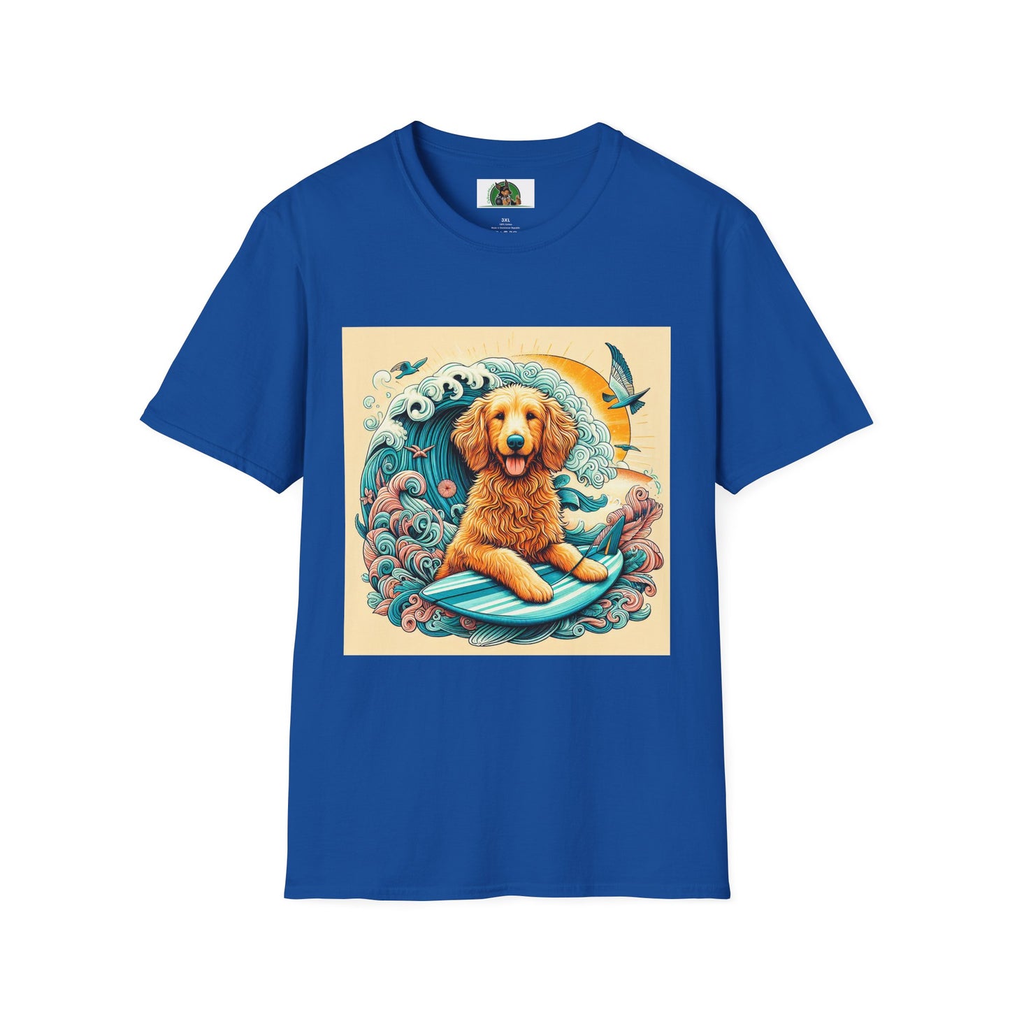 Golden Doodle surfing fun shirt T-Shirt Printify XS Royal