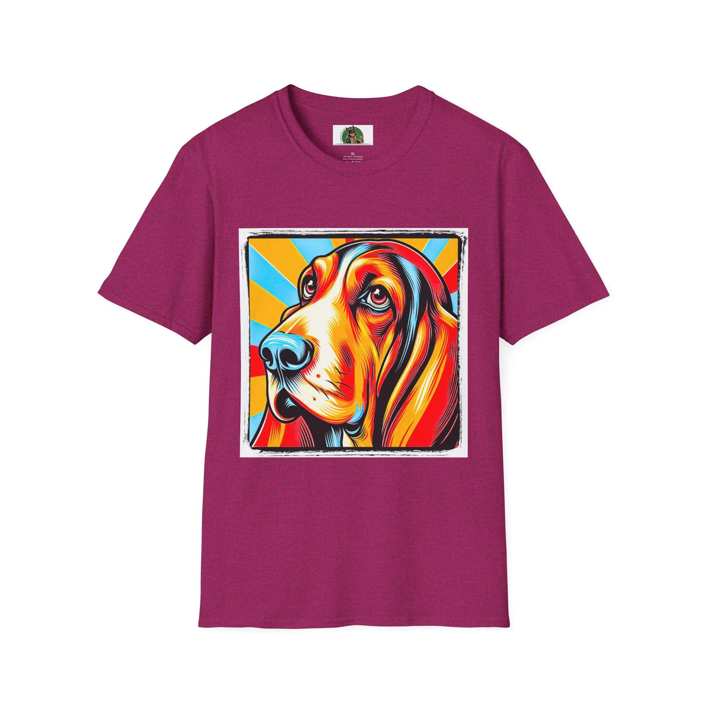 Basset Hound Pop Art 2 T-Shirt Printify S Antique Heliconia 