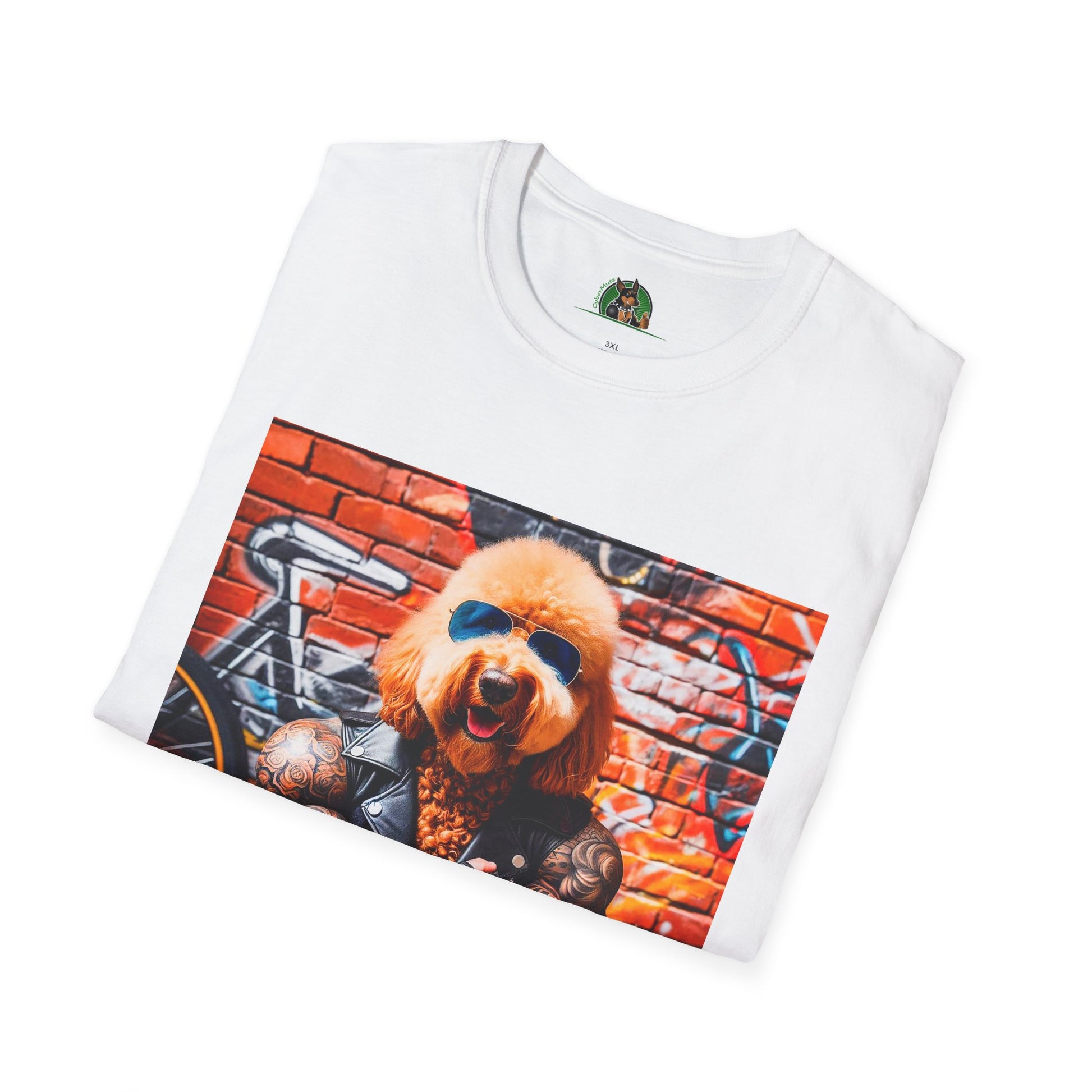 Golden Doodle tough guy muscles t shirt T-Shirt Printify