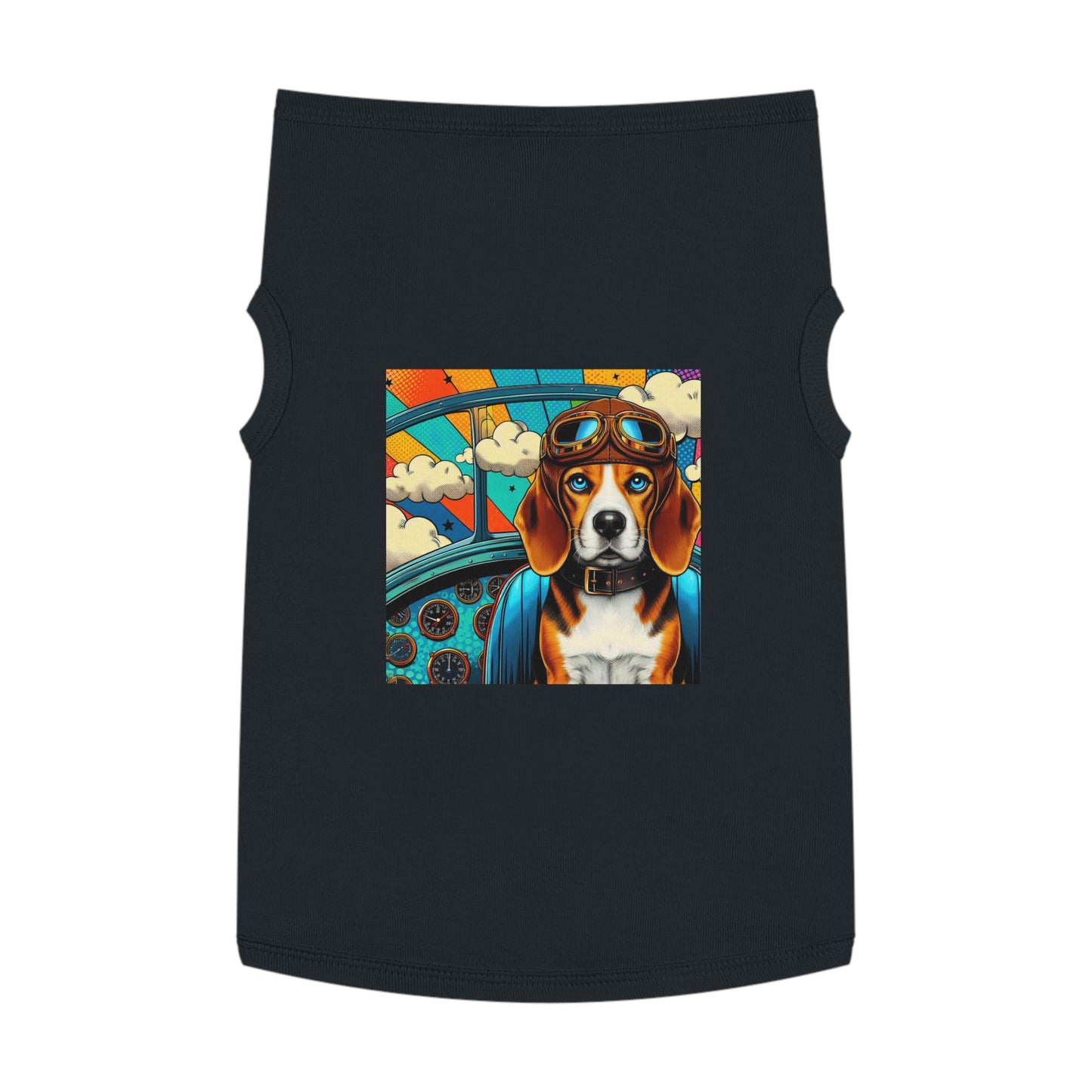 Pet Tank Top Beagle Pilot Dog Pets Printify   