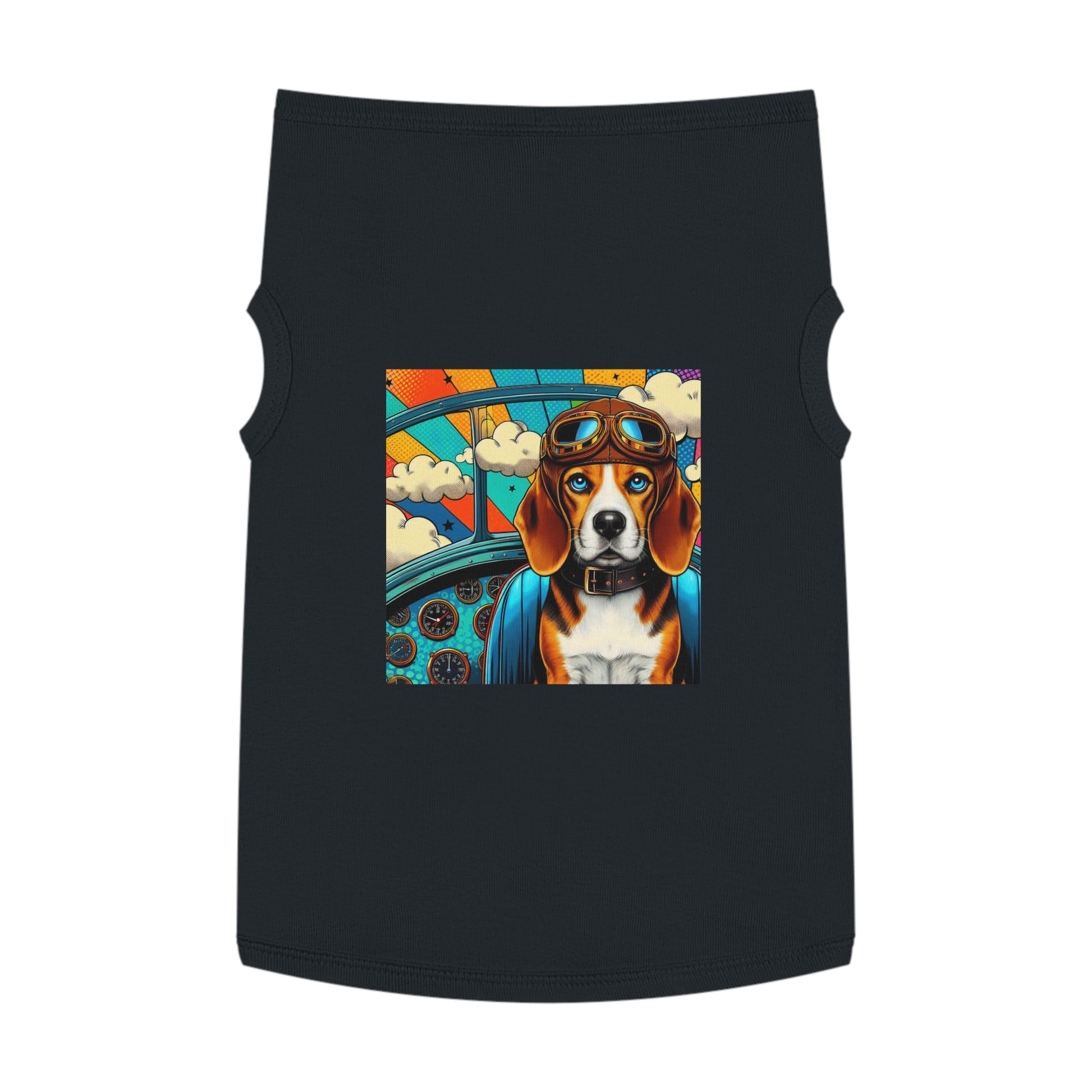 Pet Tank Top Beagle Pilot Dog Pets Printify   