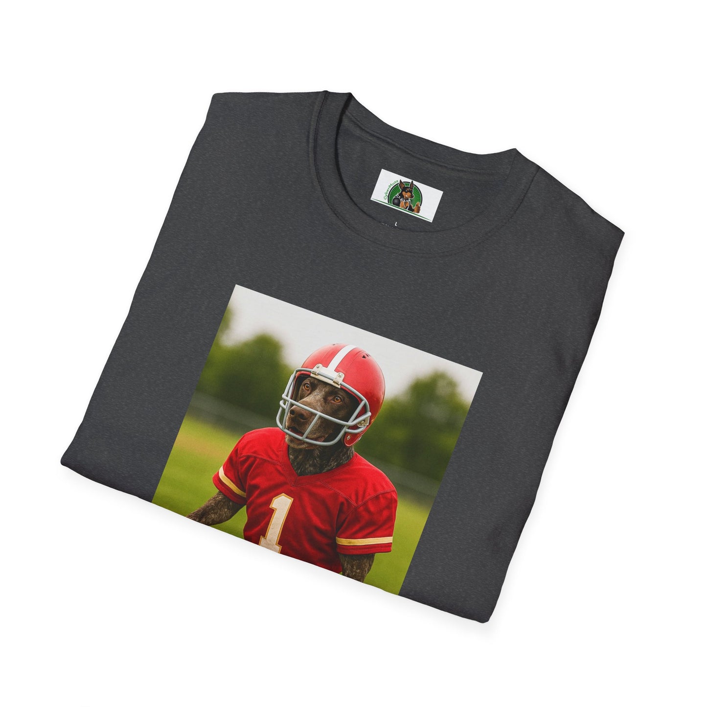 German Shorthaired Pointer Football T-Shirt — GSP Sports Tee T-Shirt Printify
