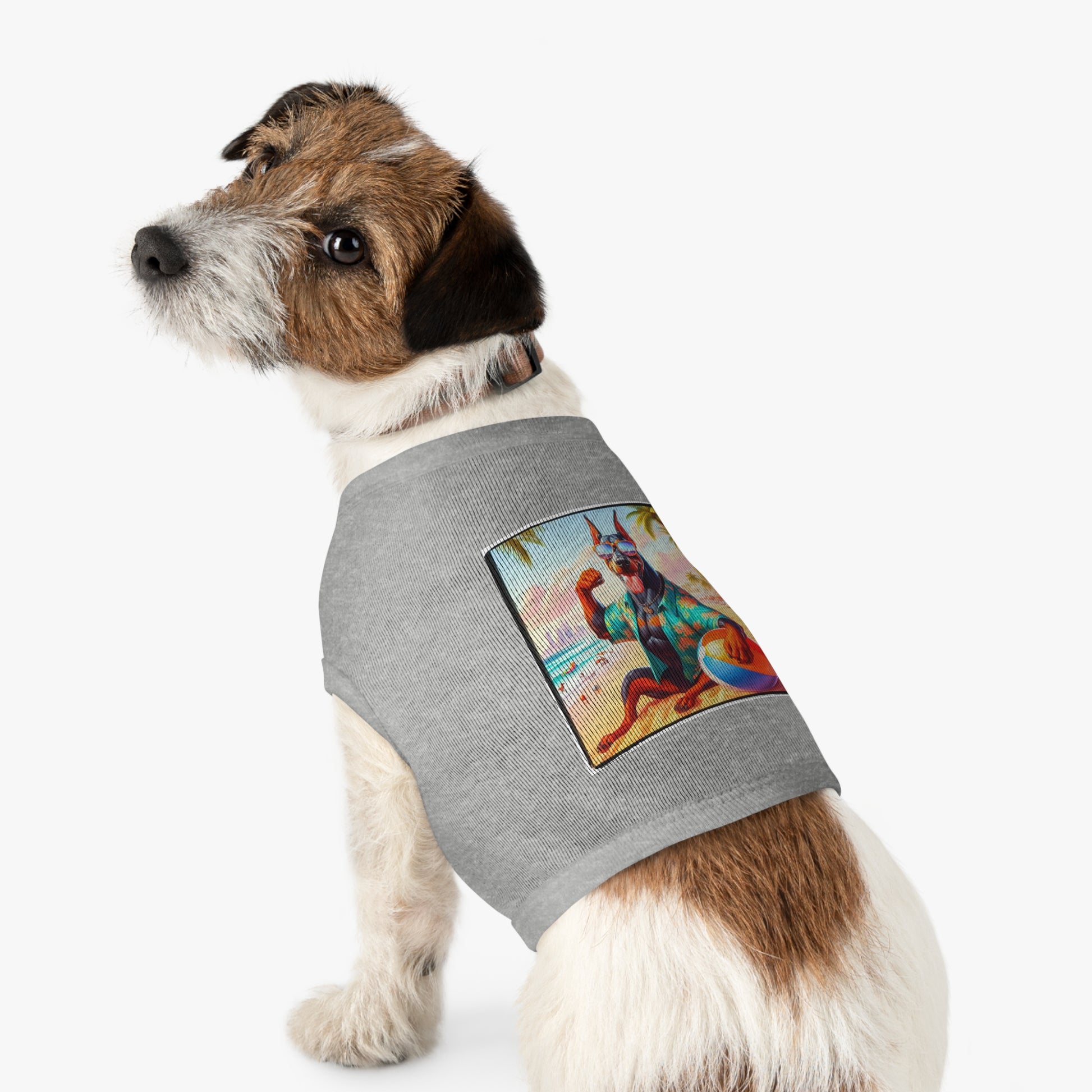 Pet Tank Top Doberman fun in the sun t shirt Pets Printify
