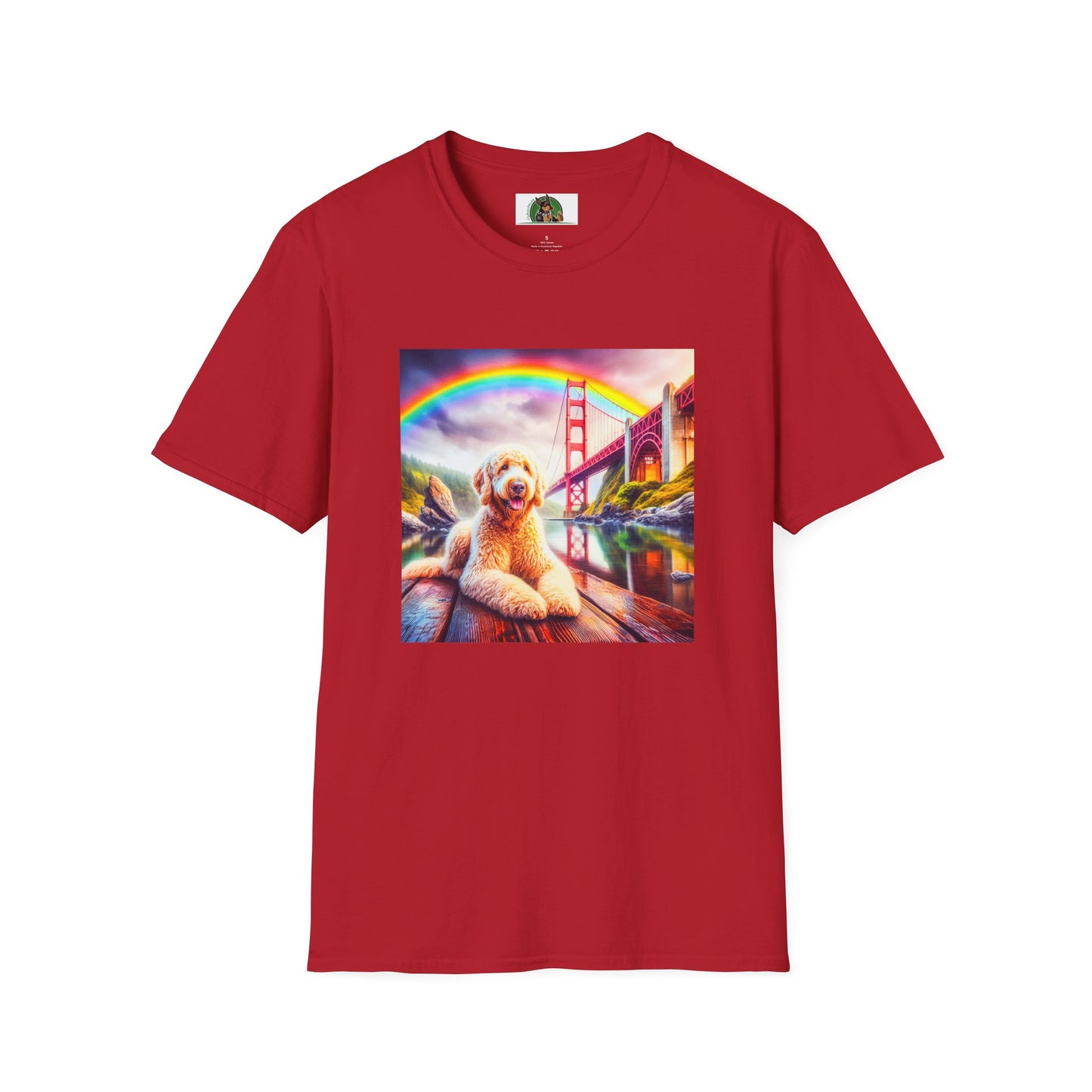 Golden Doodle pretty lake t shirt T-Shirt Printify S Cherry Red