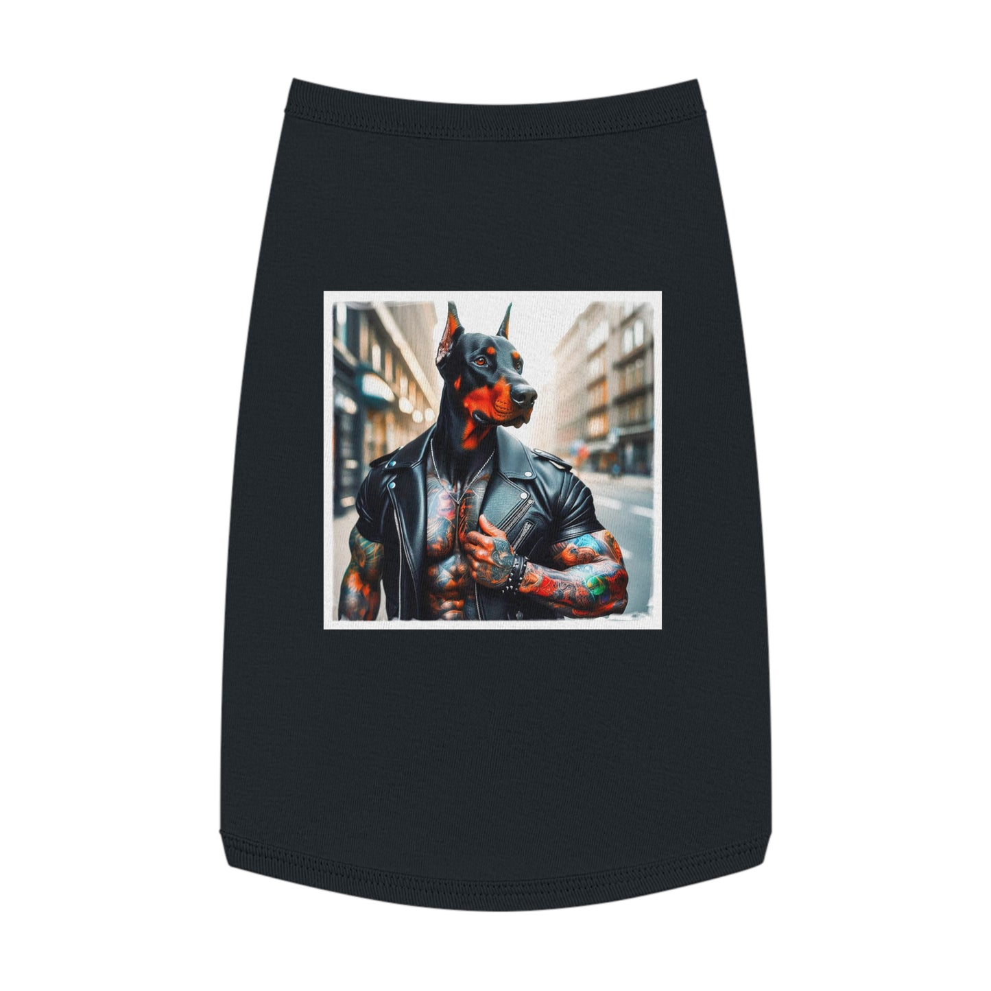 Pet Tank Top Doberman tough dude t shirt Pets Printify