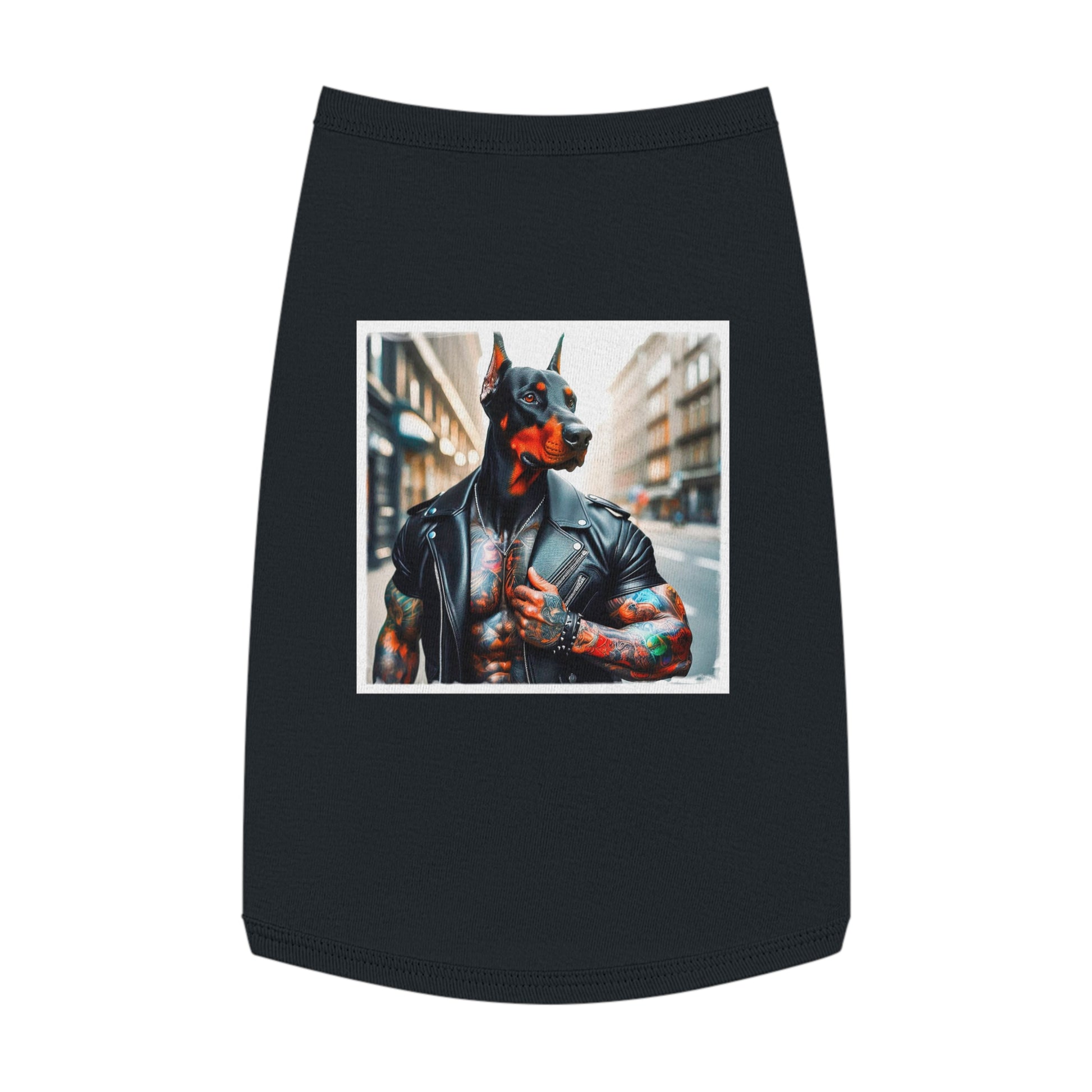 Pet Tank Top Doberman tough dude t shirt Pets Printify