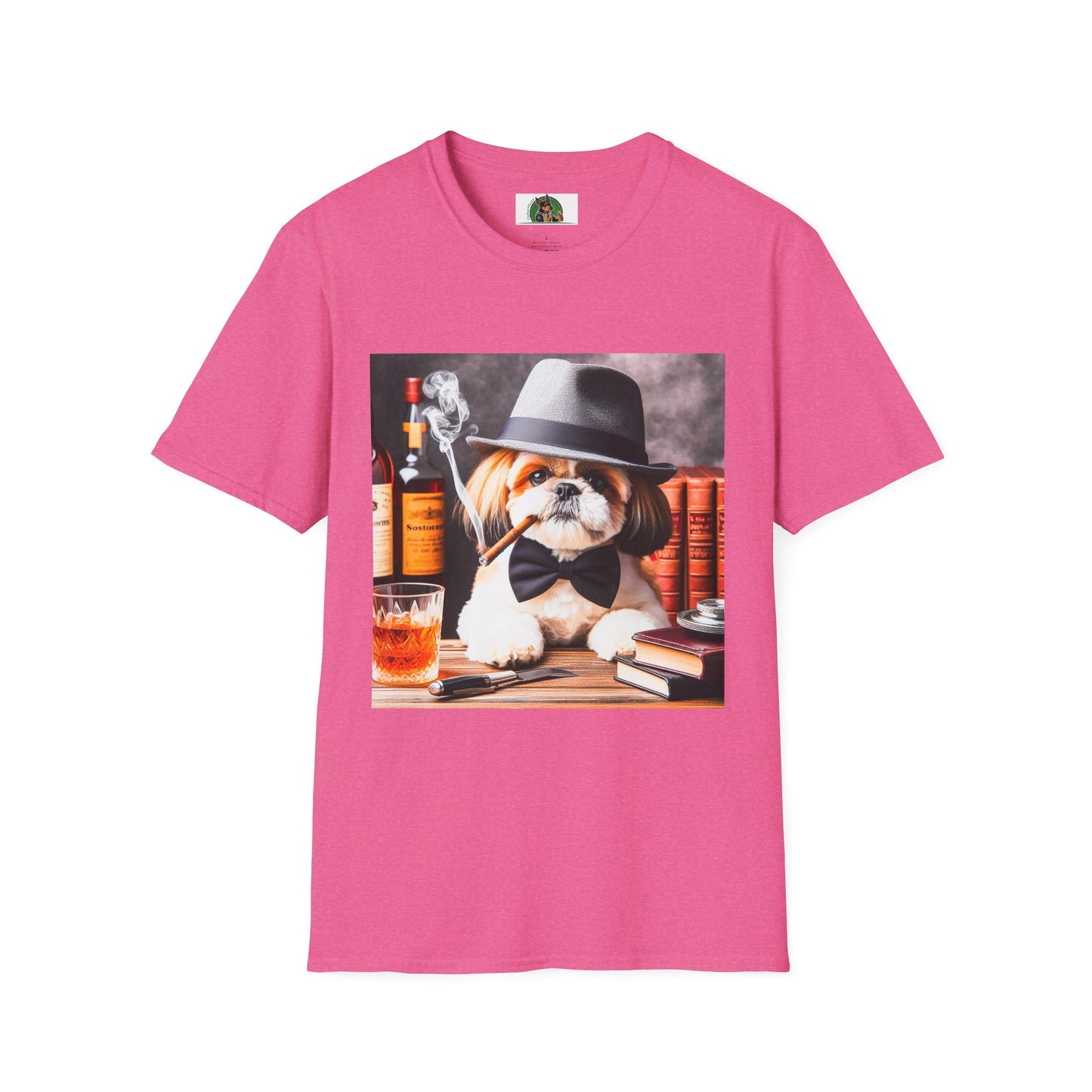 Shih Tzu cigars shirt T-Shirt Printify S Heather Heliconia