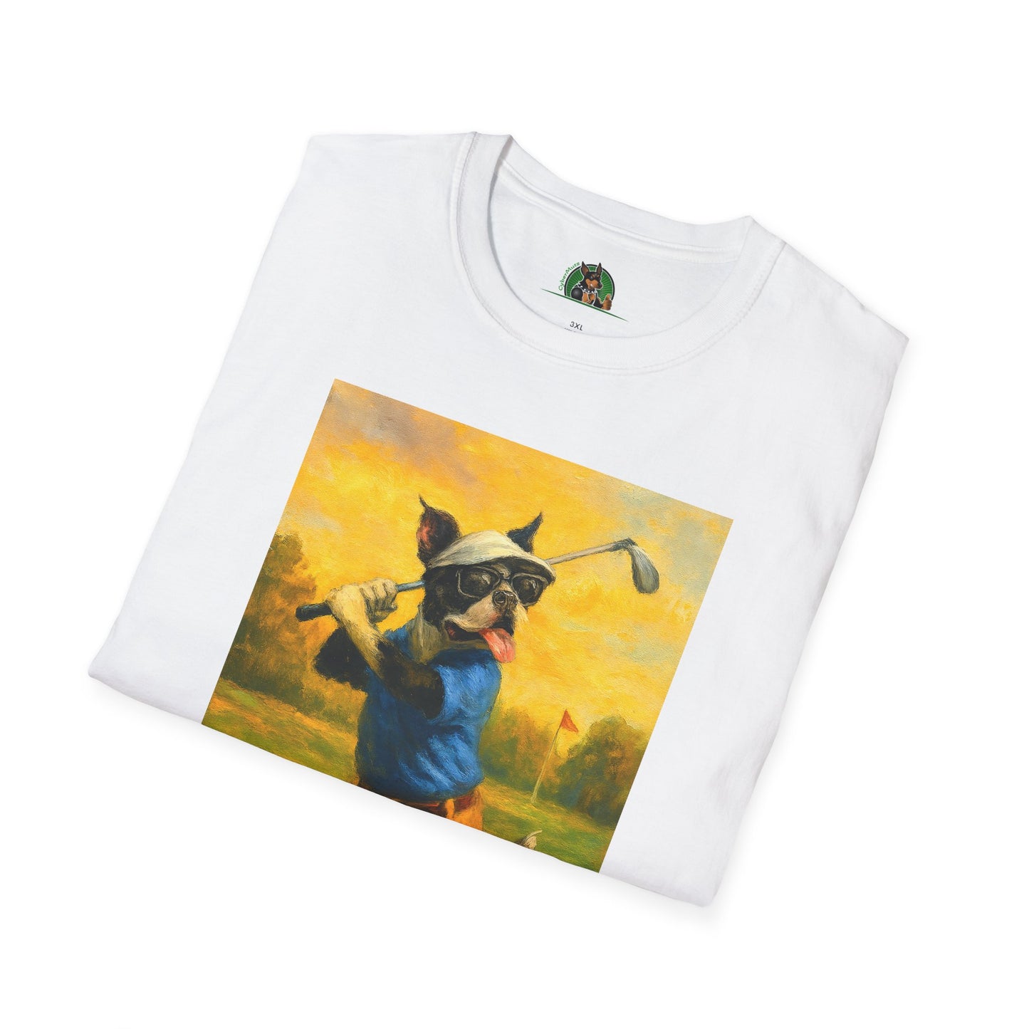 Sports Boston Terrier Golf T-Shirt T-Shirt Printify