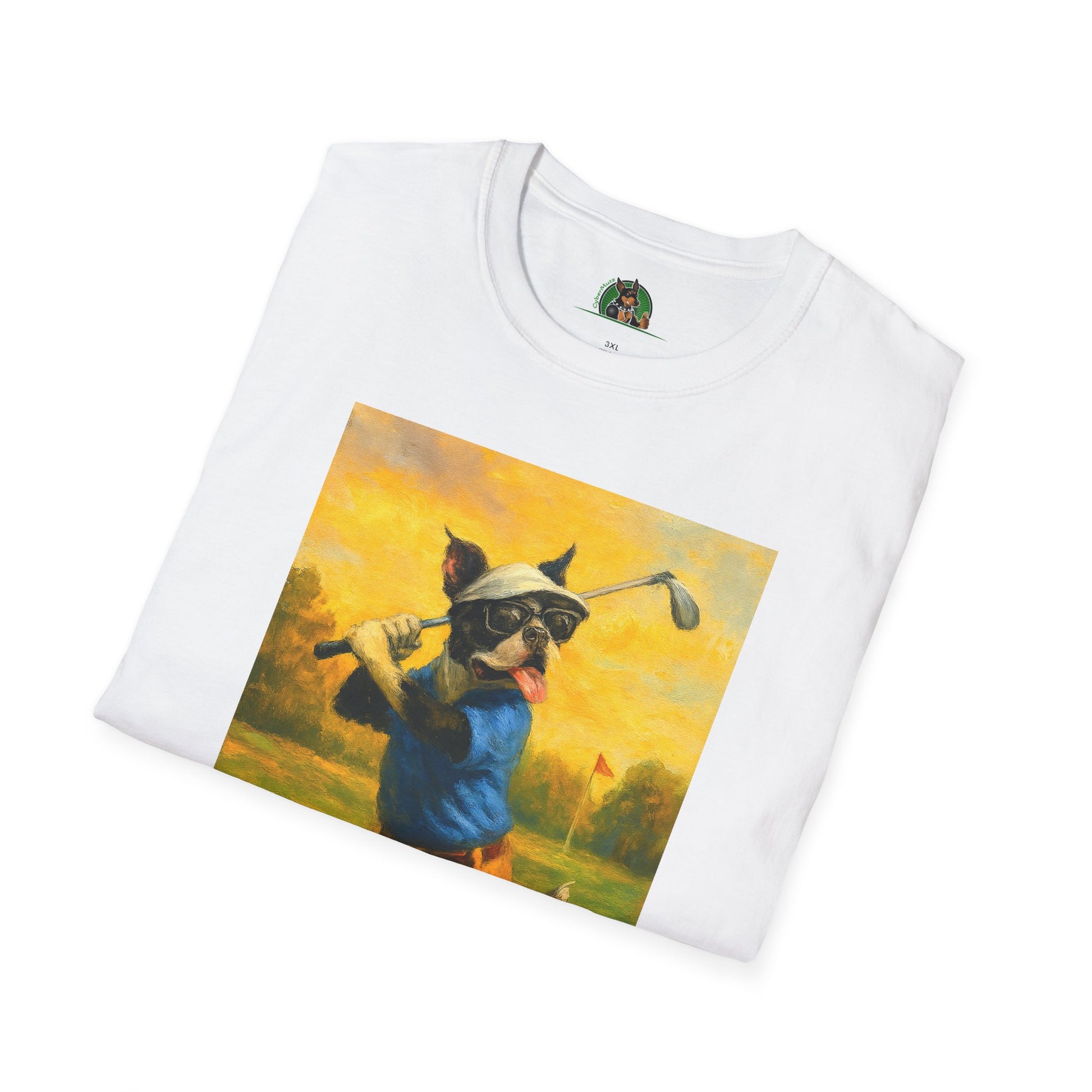 Sports Boston Terrier Golf T-Shirt T-Shirt Printify