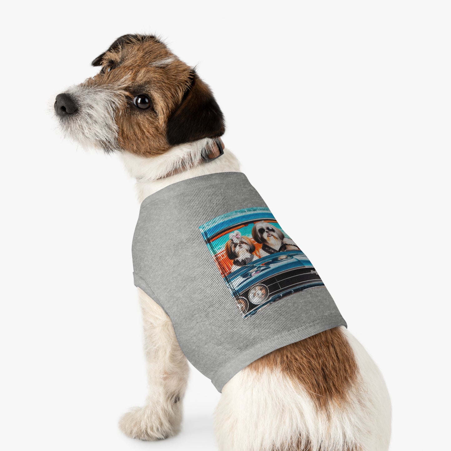 Pet Tank Top Shih Tzu frirbfs Driving Pets Printify