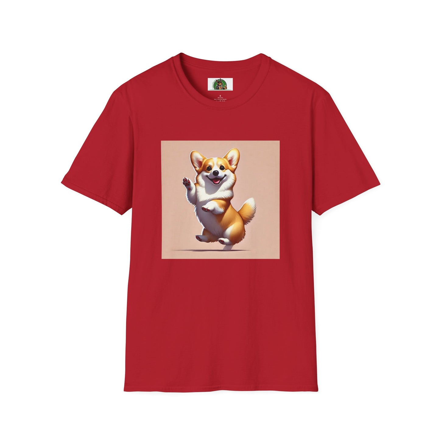 Dancing Pembroke Welsh Corgi T-Shirt T-Shirt Printify S Cherry Red