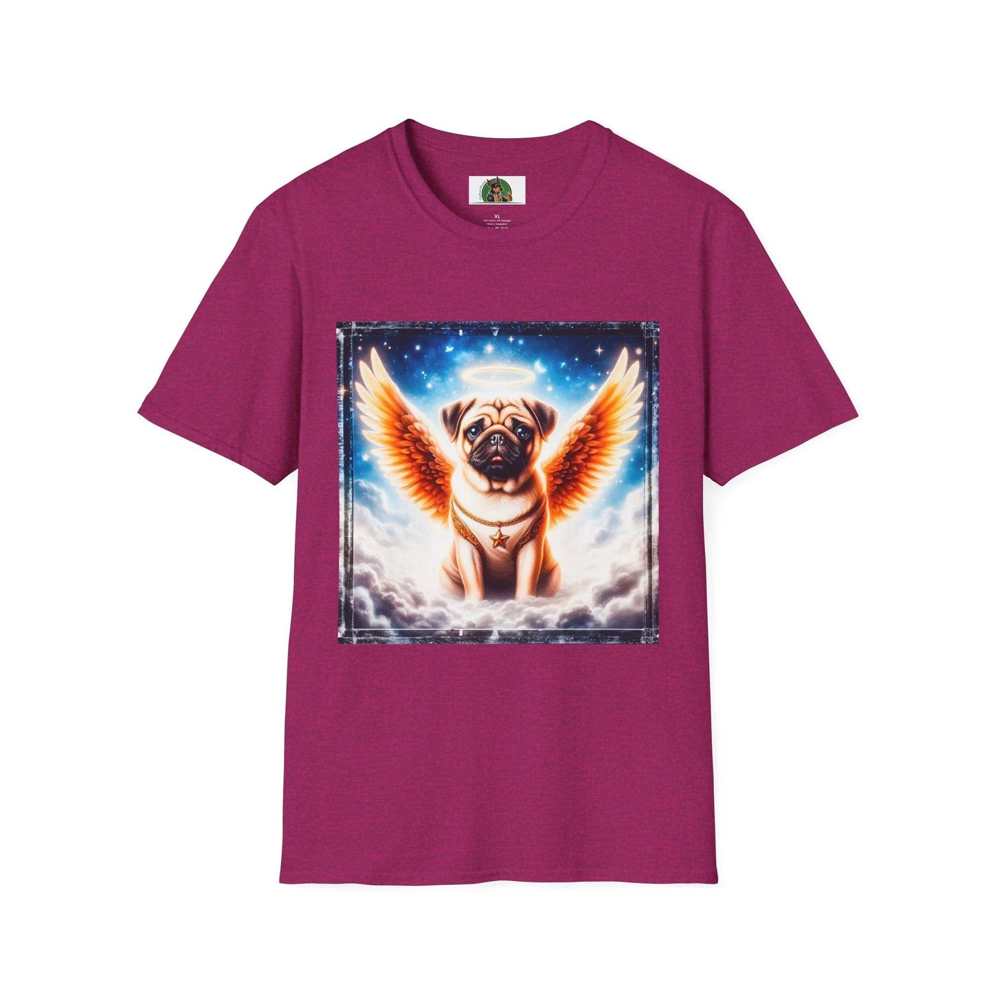 Pug Angel T-Shirt T-Shirt Printify S Antique Heliconia