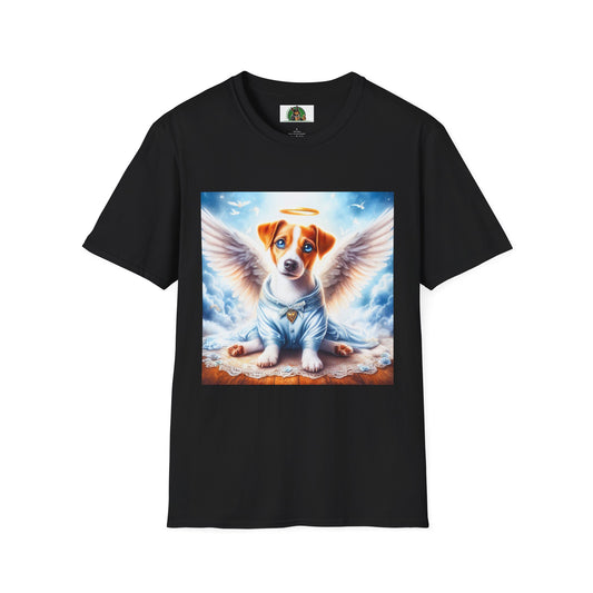 Jack Russell Pajama Puppy Angel T-Shirt Printify S Black 