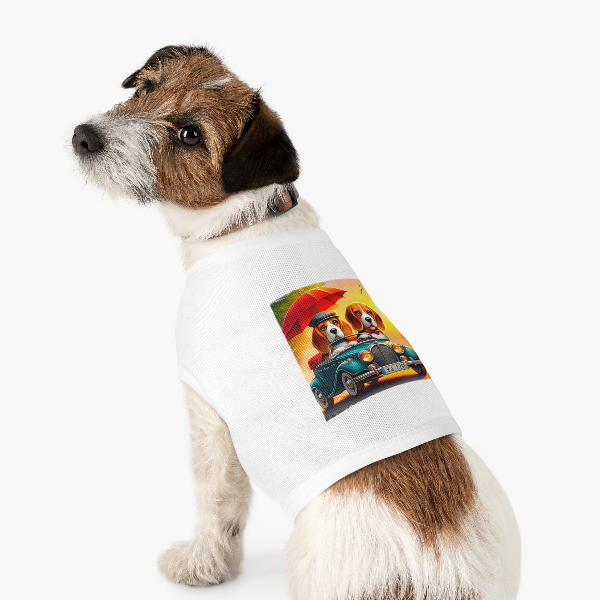 Pet Tank Top Wacky Beagle Dogs In Tiny Car Pets Printify   