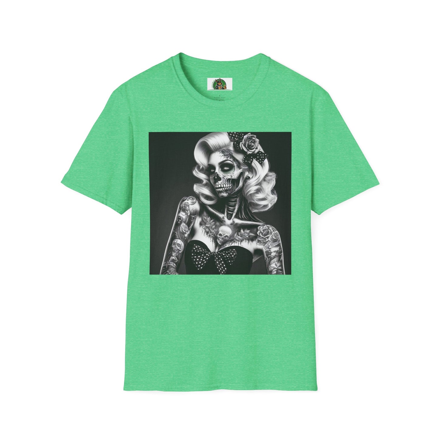 Zombie Girl Graphic T-Shirt - Quirky Soft Cotton Tee | CyberMutz T-Shirt Printify S Heather Irish Green