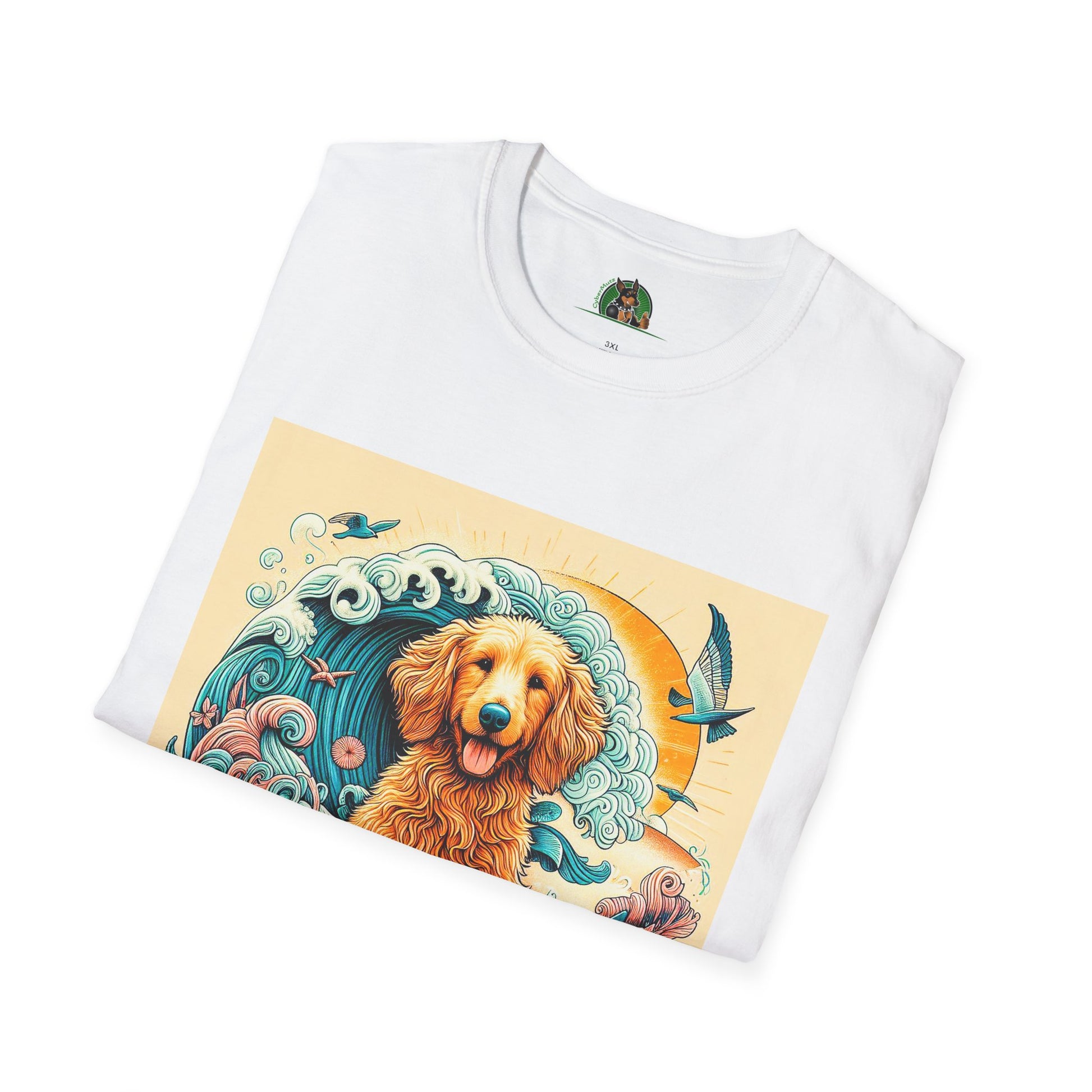Golden Doodle surfing fun shirt T-Shirt Printify