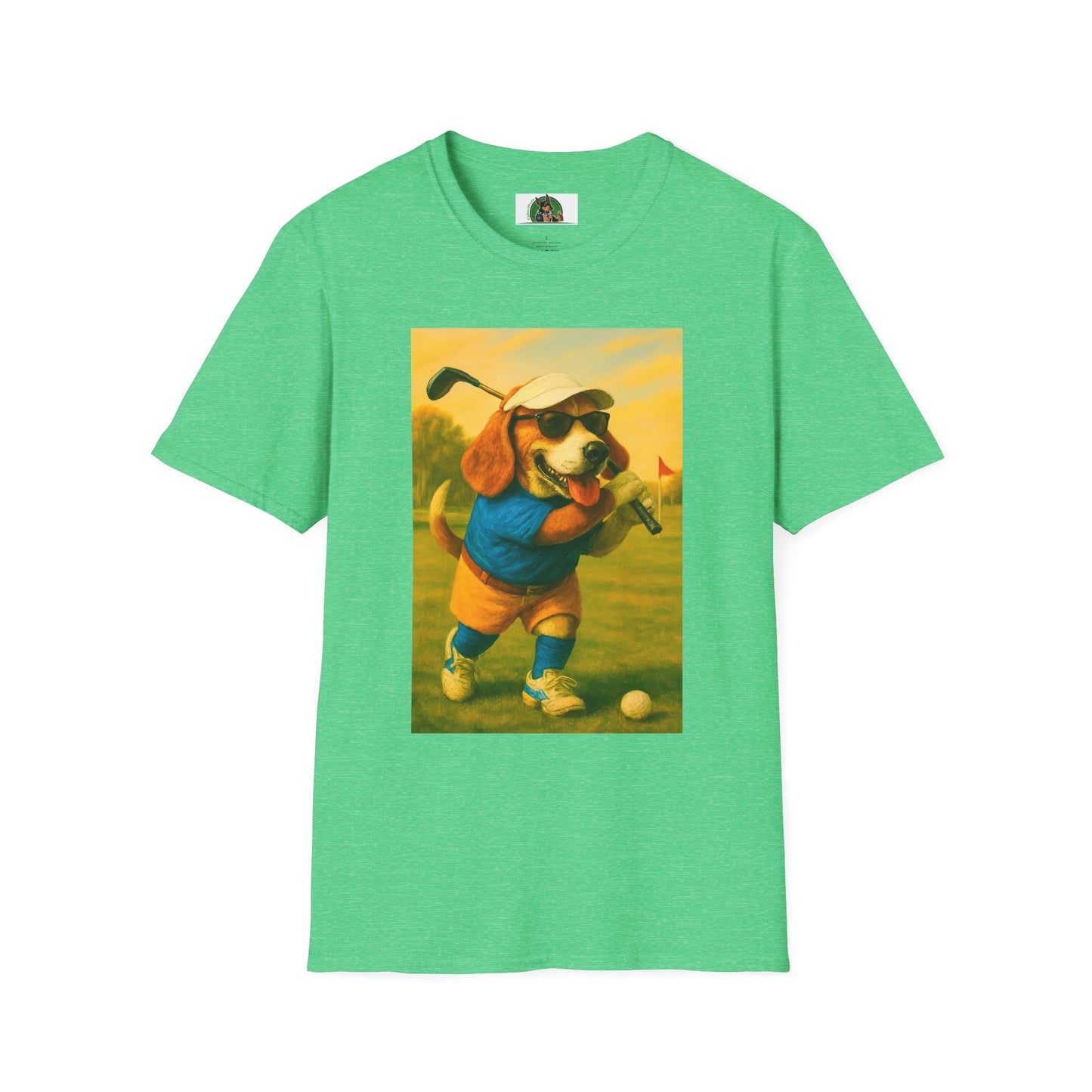 Sports Beagle Golf T-Shirt T-Shirt Printify Heather Irish Green S