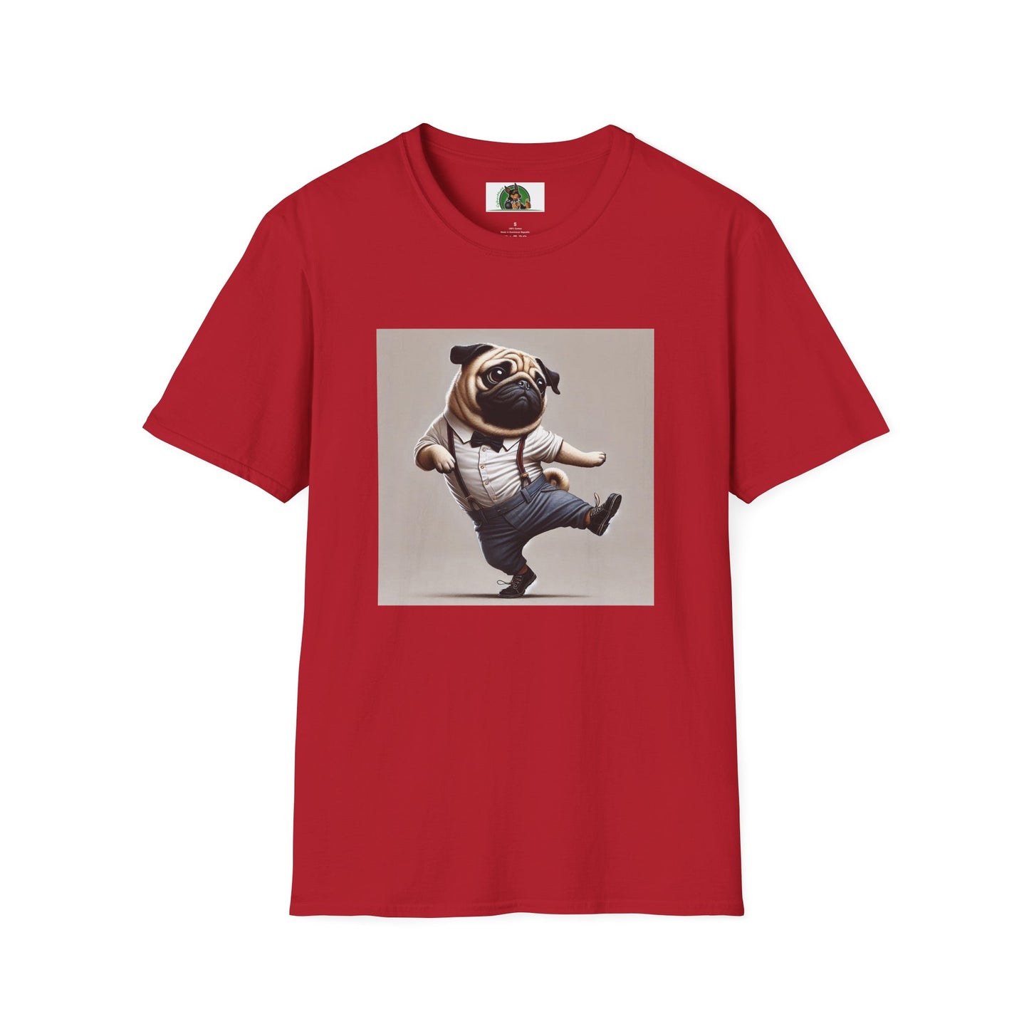 Dancing Pug T-Shirt T-Shirt Printify S Cherry Red