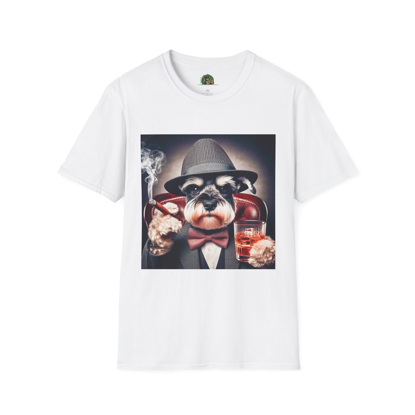 Schnauzer T-Shirt with Miniature Schnauzer Design T-Shirt Printify XS White 